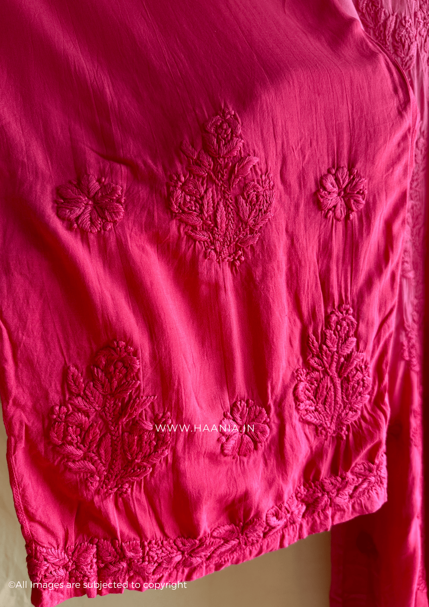 Hues of Pink Premium Muslin Chikankari Kurta Set