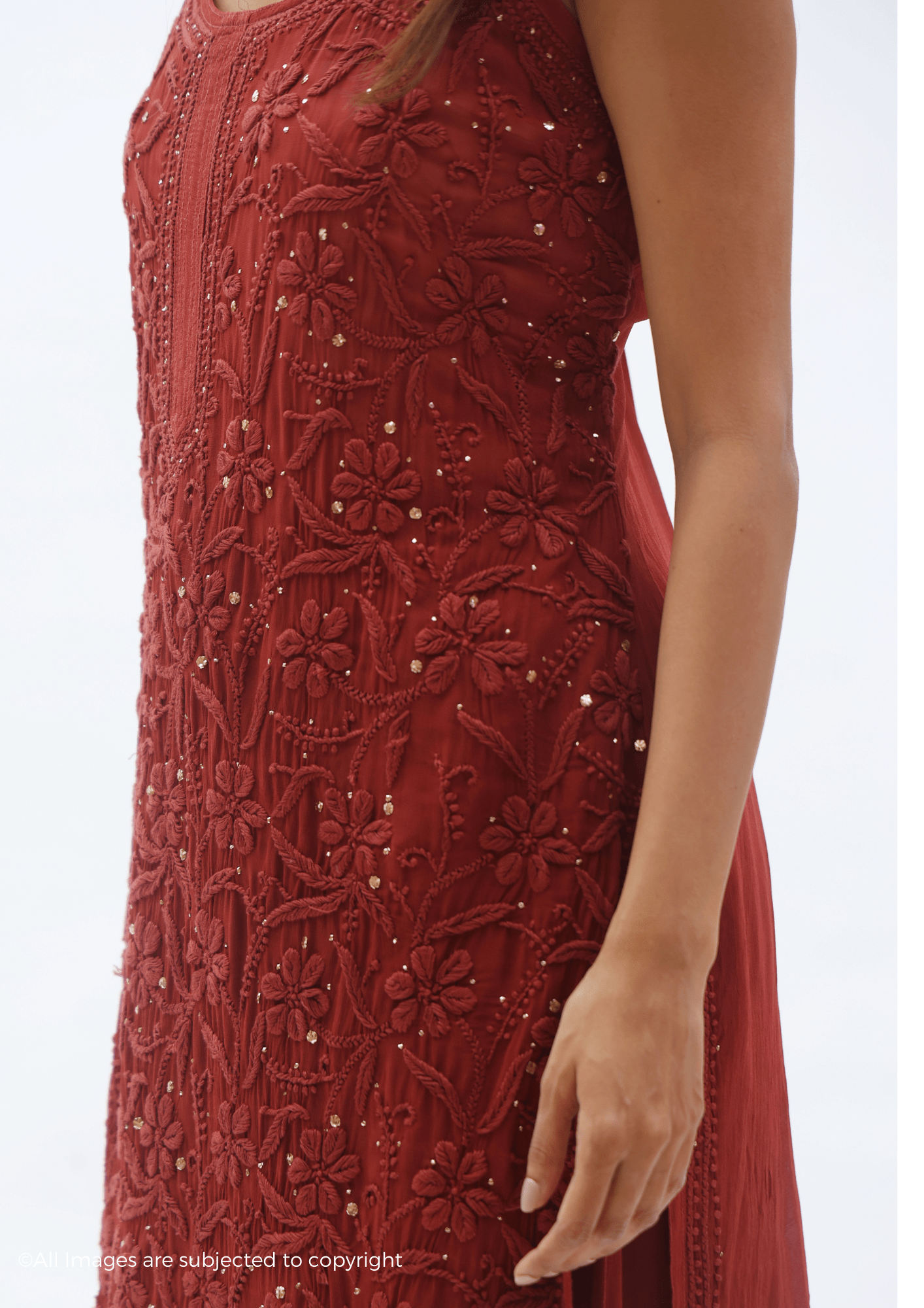 Diva Chikankari Mukaish Noodle Strap Suit Set