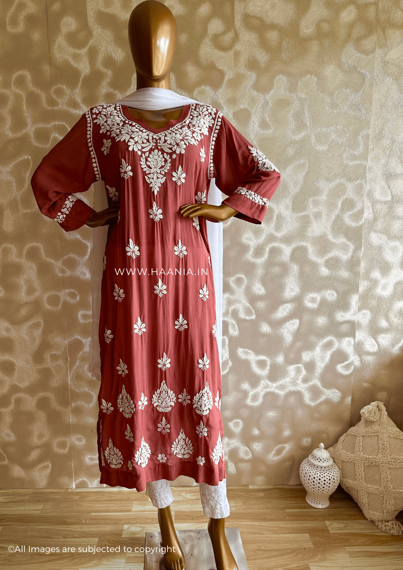 Modal Cotton Chikankari Kurti