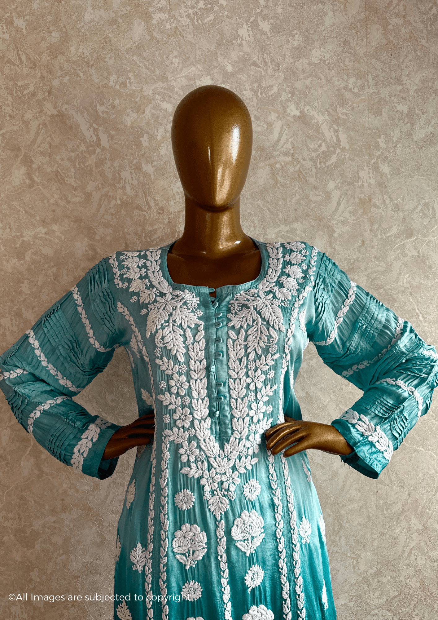 Modal Silk Chikankari Kurta