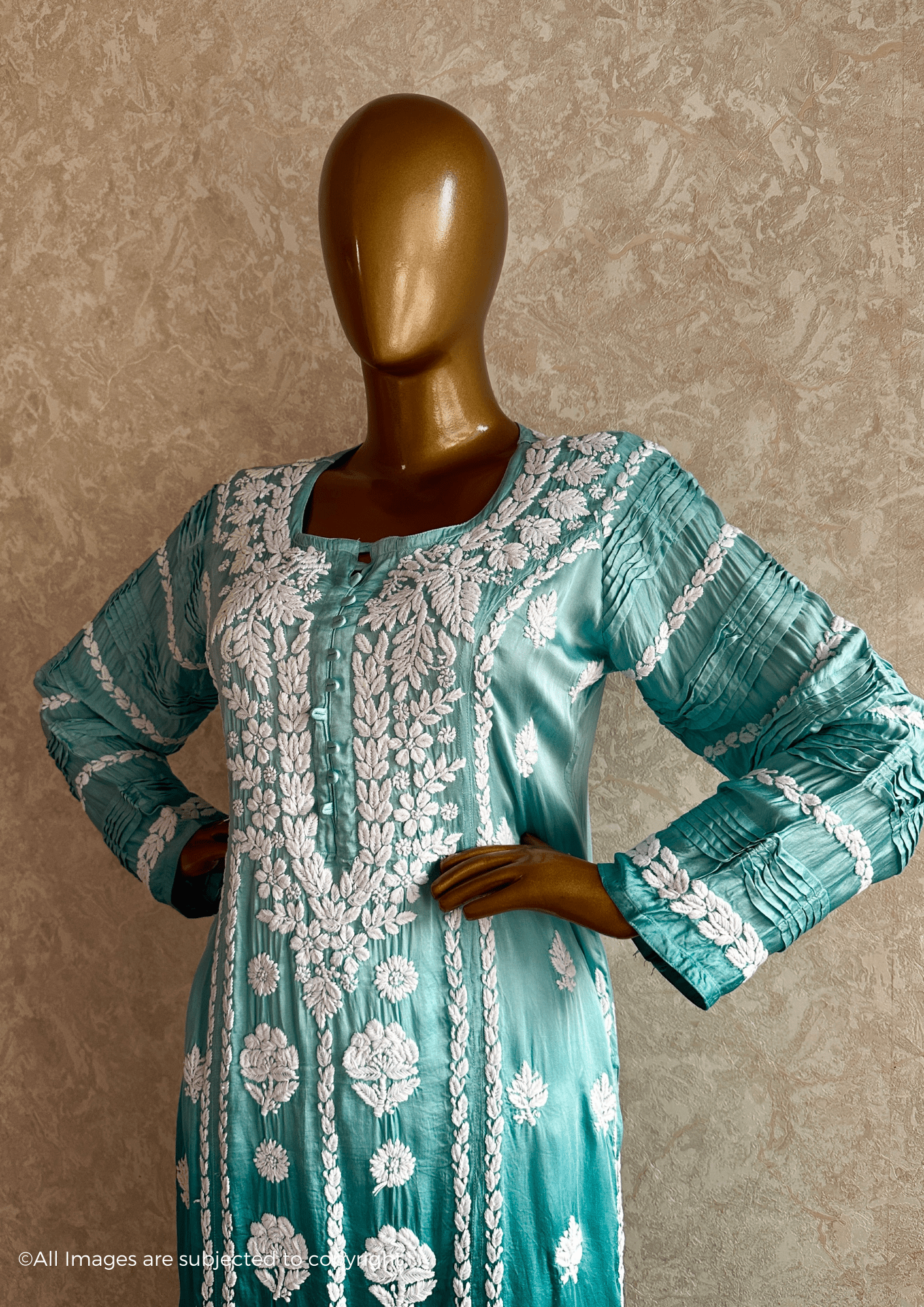 Modal Silk Chikankari Kurta