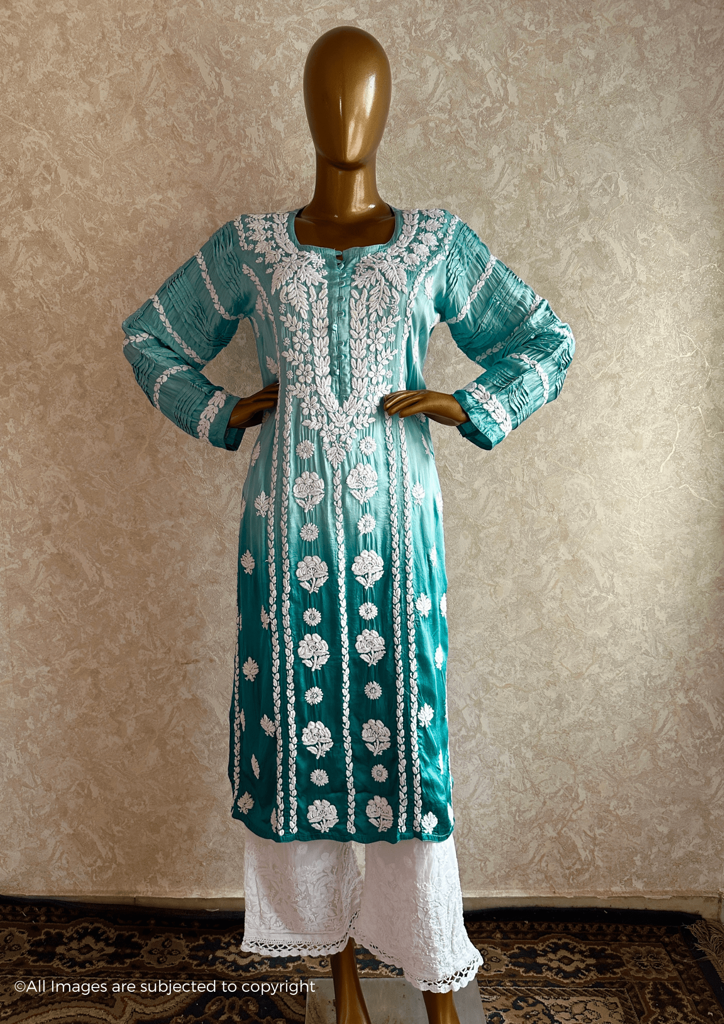 Modal Silk Chikankari Kurta