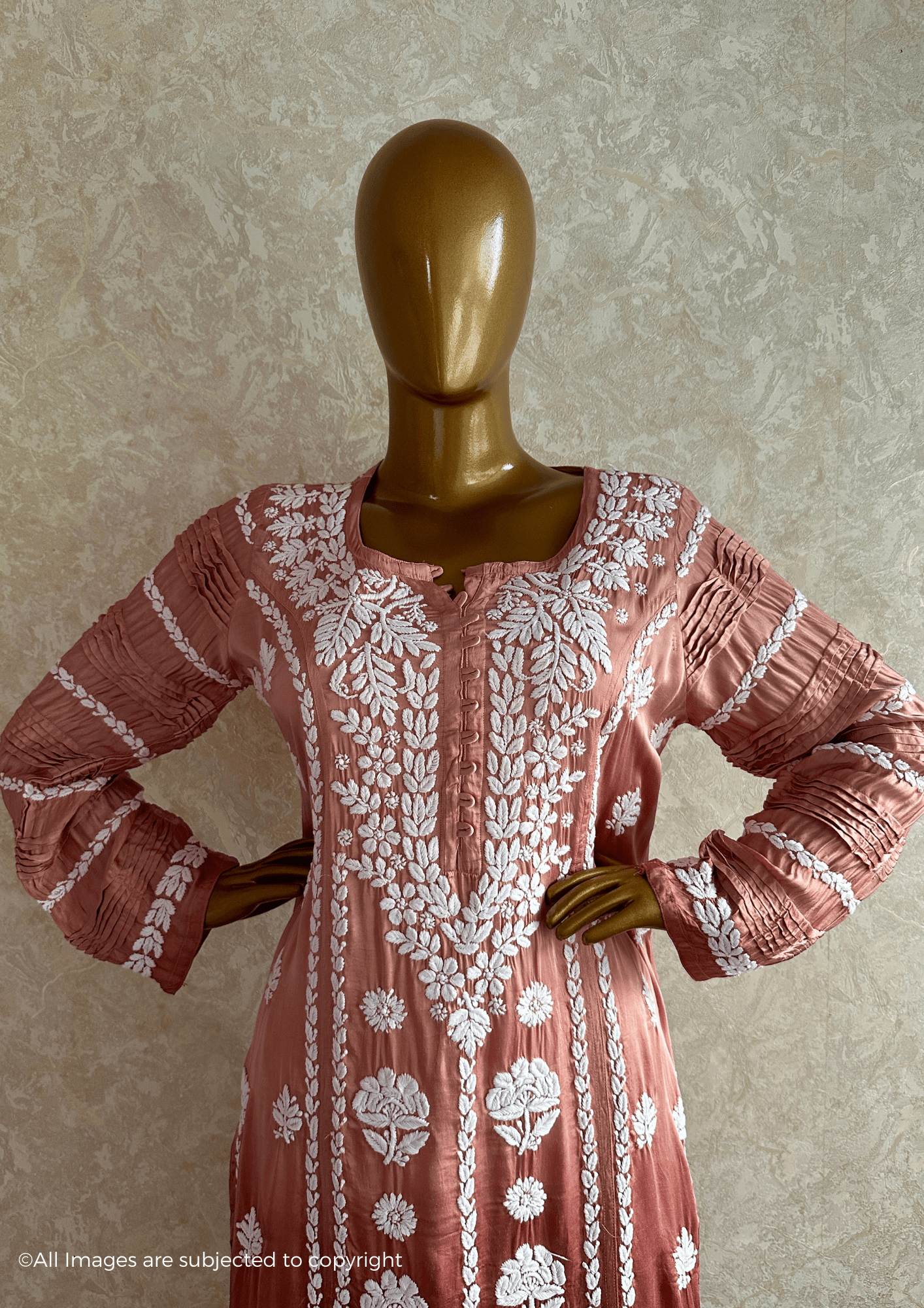Modal Silk Chikankari Kurta