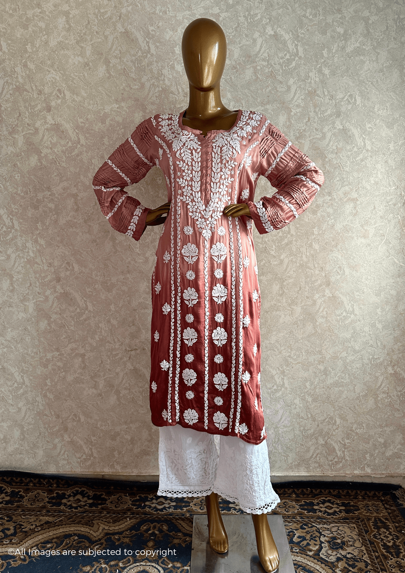 Modal Silk Chikankari Kurta