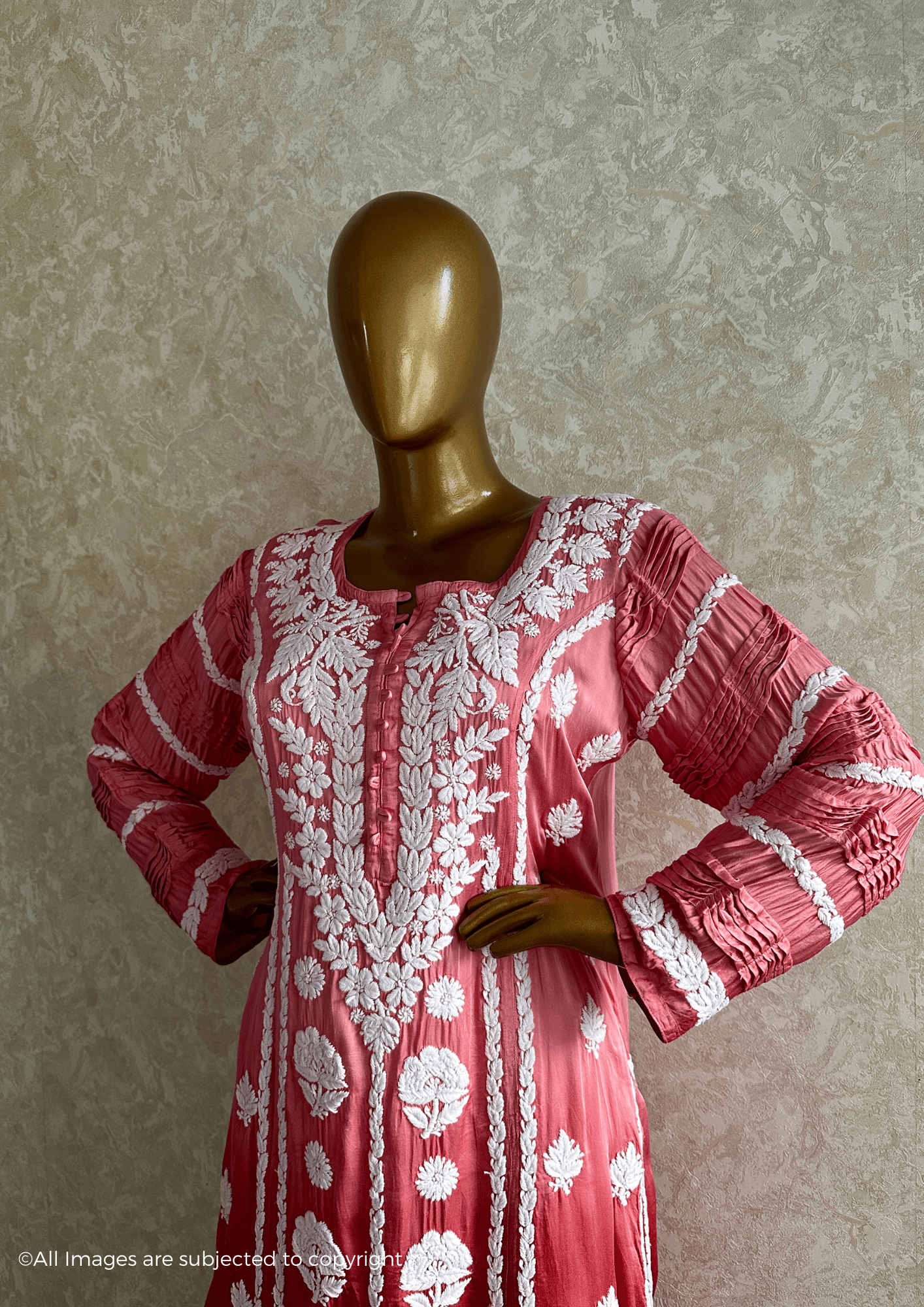 Modal Silk Chikankari Kurta
