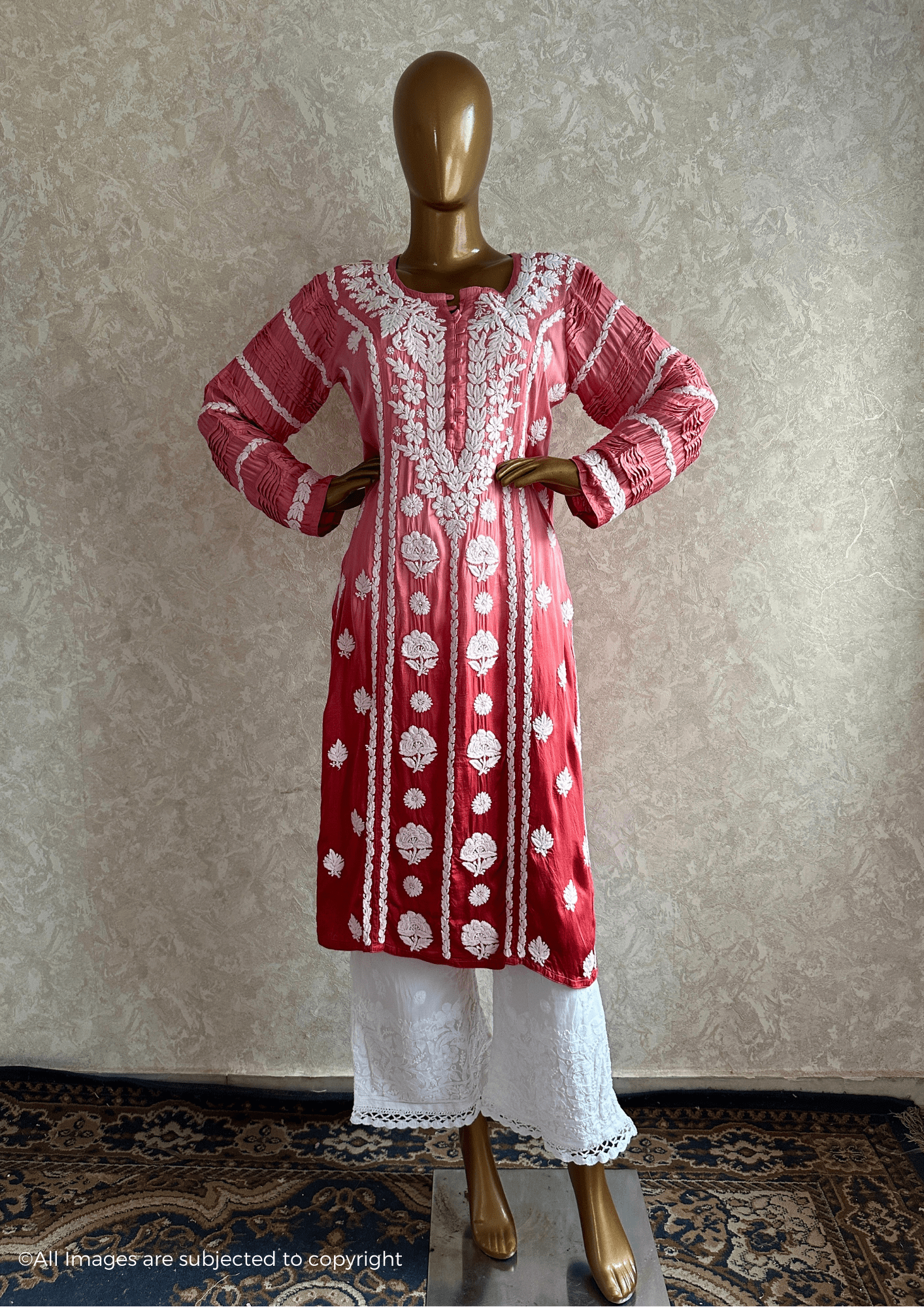 Modal Silk Chikankari Kurta