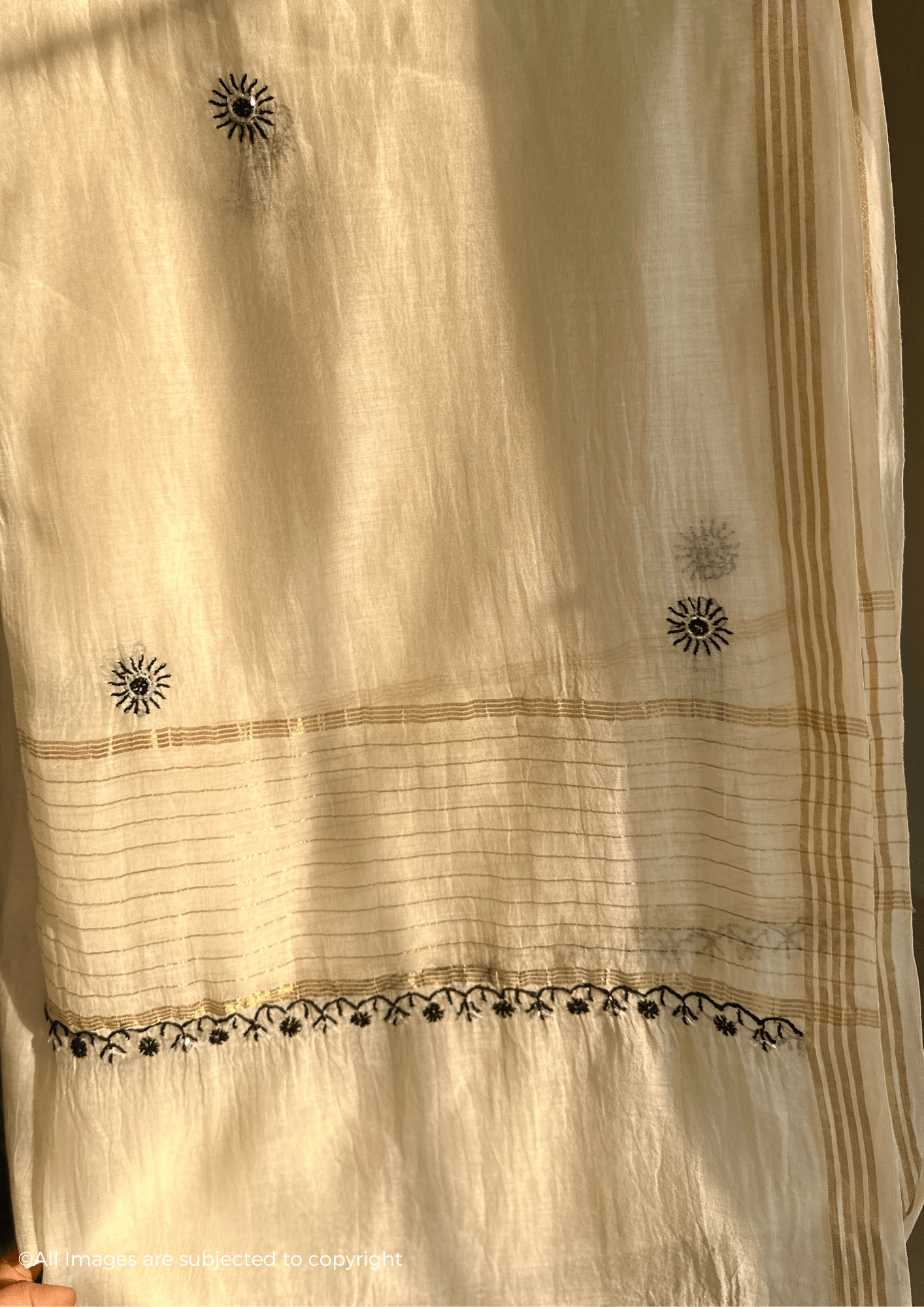 Monochrome Handcrafted Chikankari Anarkali with Pearl & Cutdana embellishments