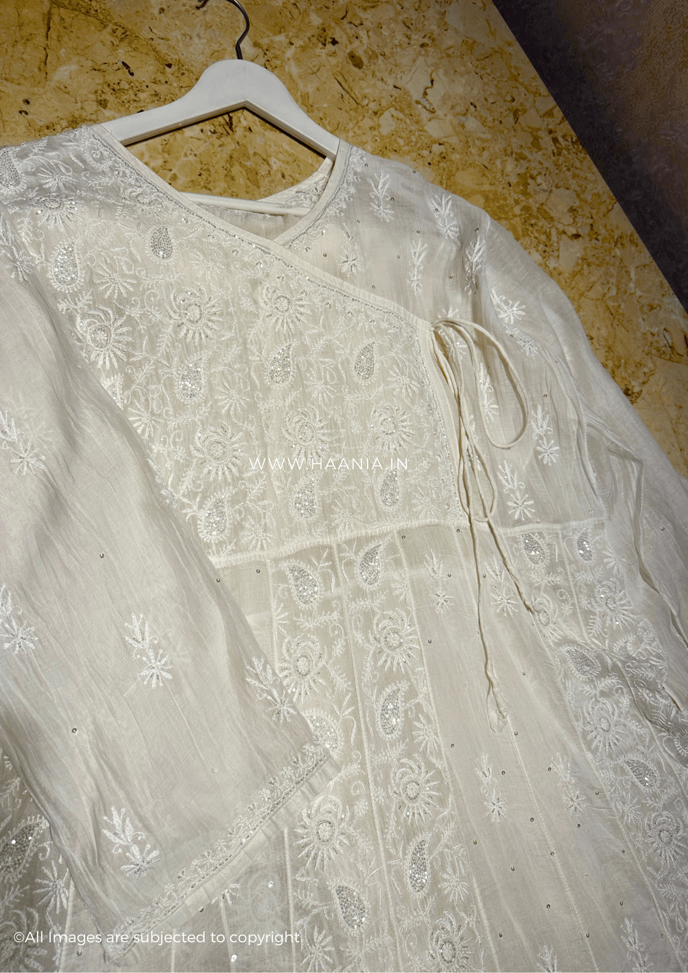 Mul Chanderi Handcrafted Chikankari Heavy Anarkali Suit Set