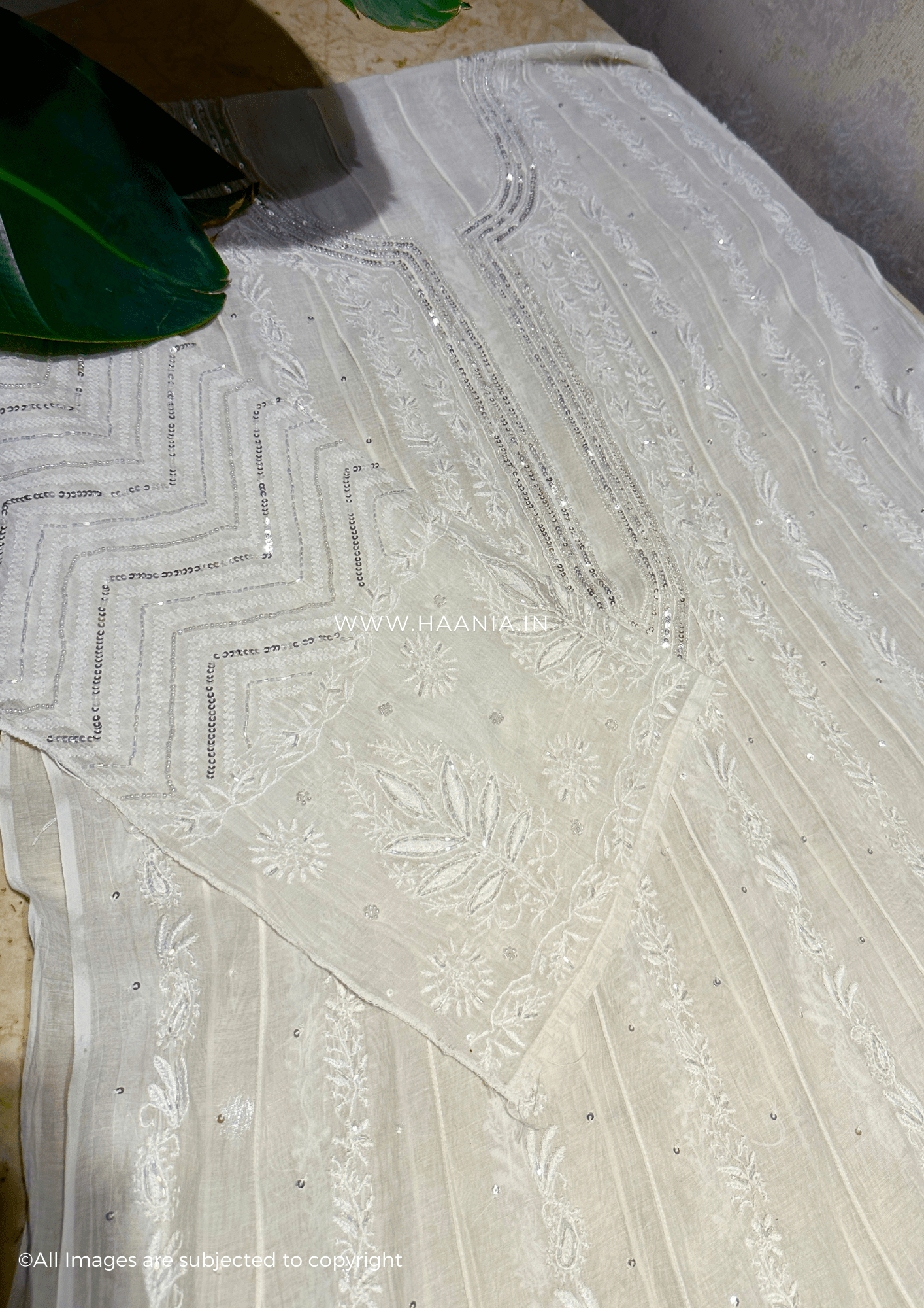 Mul Chanderi Handcrafted Chikankari Heavy Anarkali Suit Set