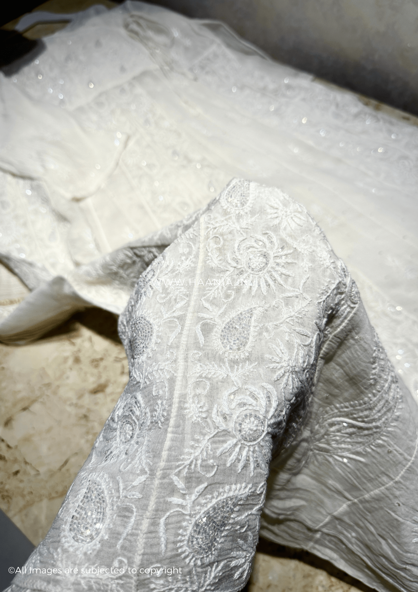 Mul Chanderi Handcrafted Chikankari Heavy Anarkali Suit Set
