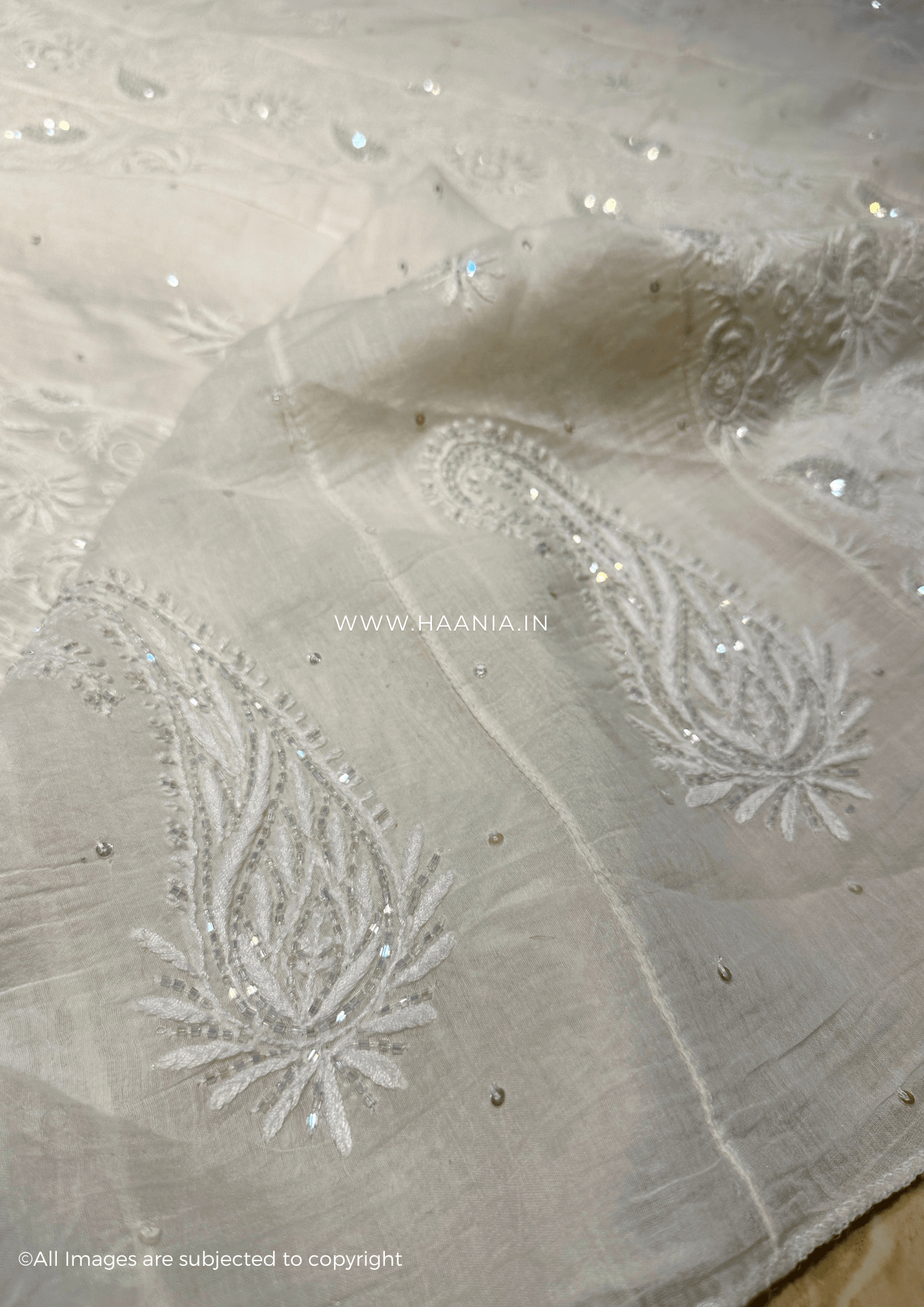 Mul Chanderi Handcrafted Chikankari Heavy Anarkali Suit Set