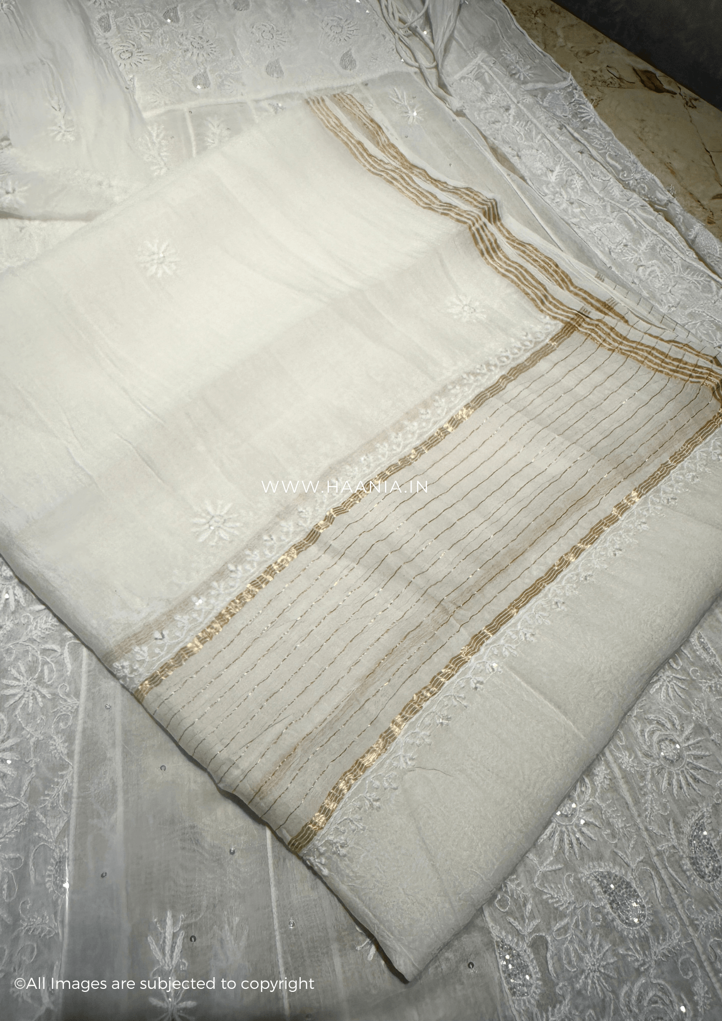 Mul Chanderi Handcrafted Chikankari Heavy Anarkali Suit Set