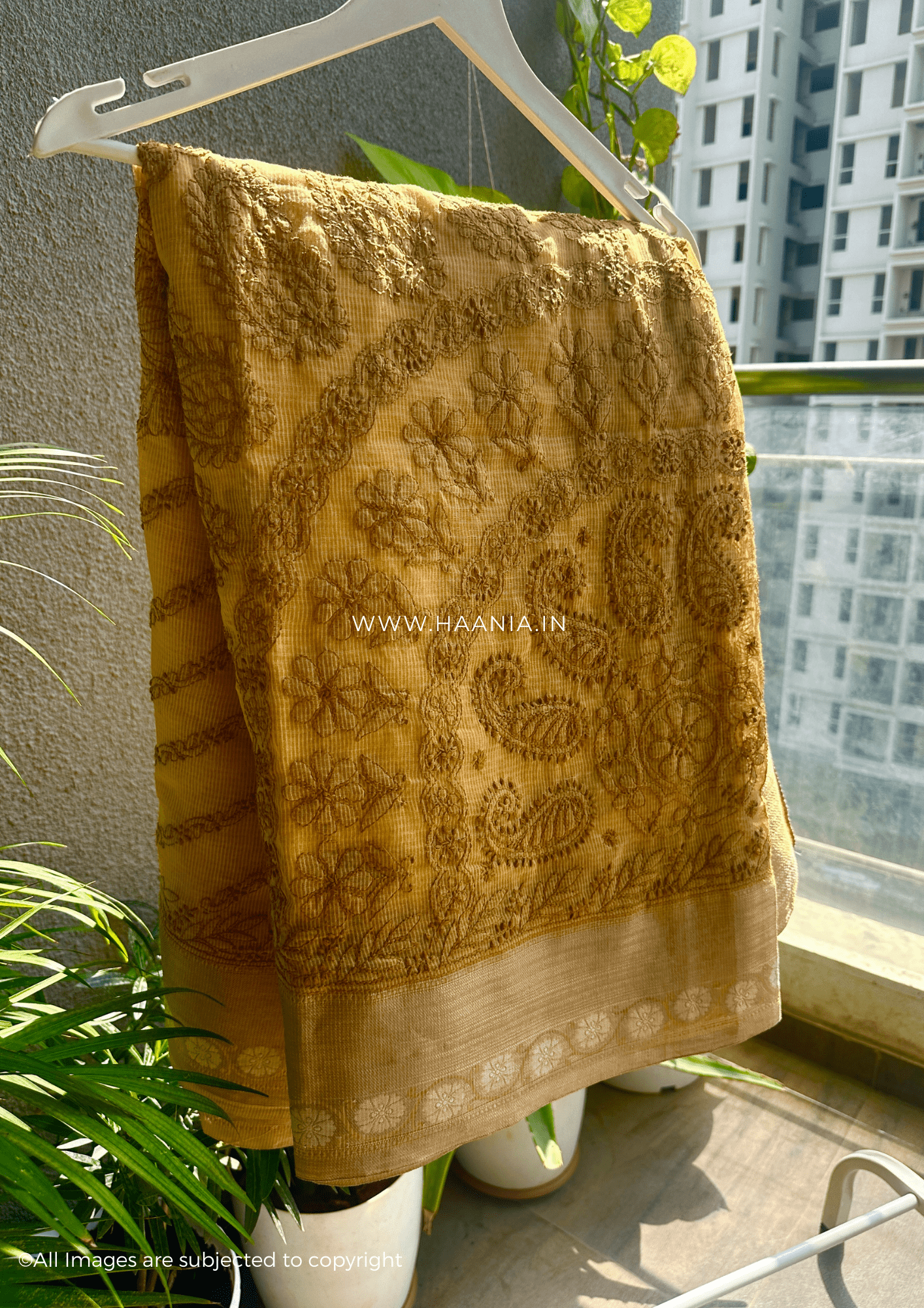 Chandani Handcrafted Chikankari Chanderi Saree