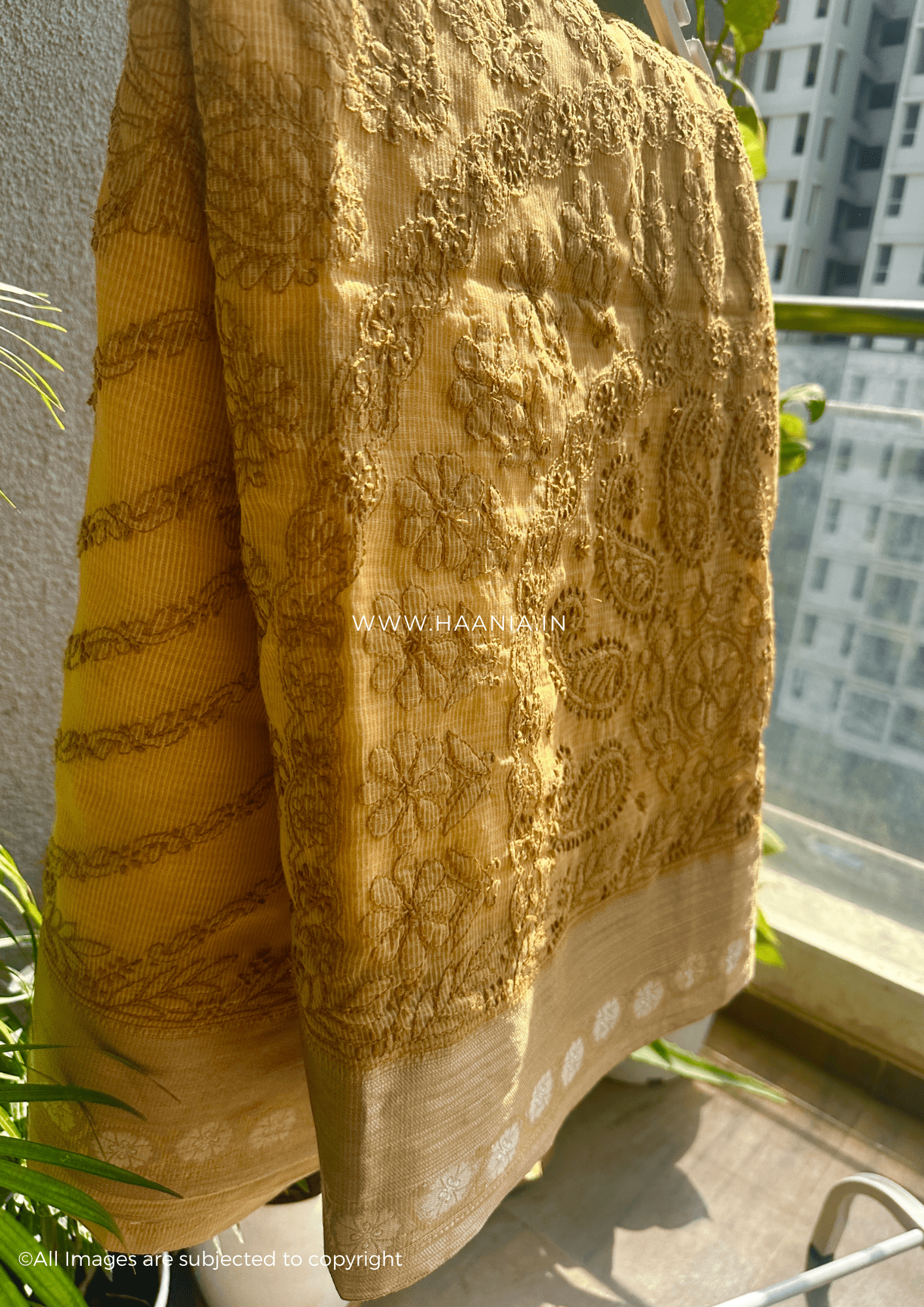 Chandani Handcrafted Chikankari Chanderi Saree