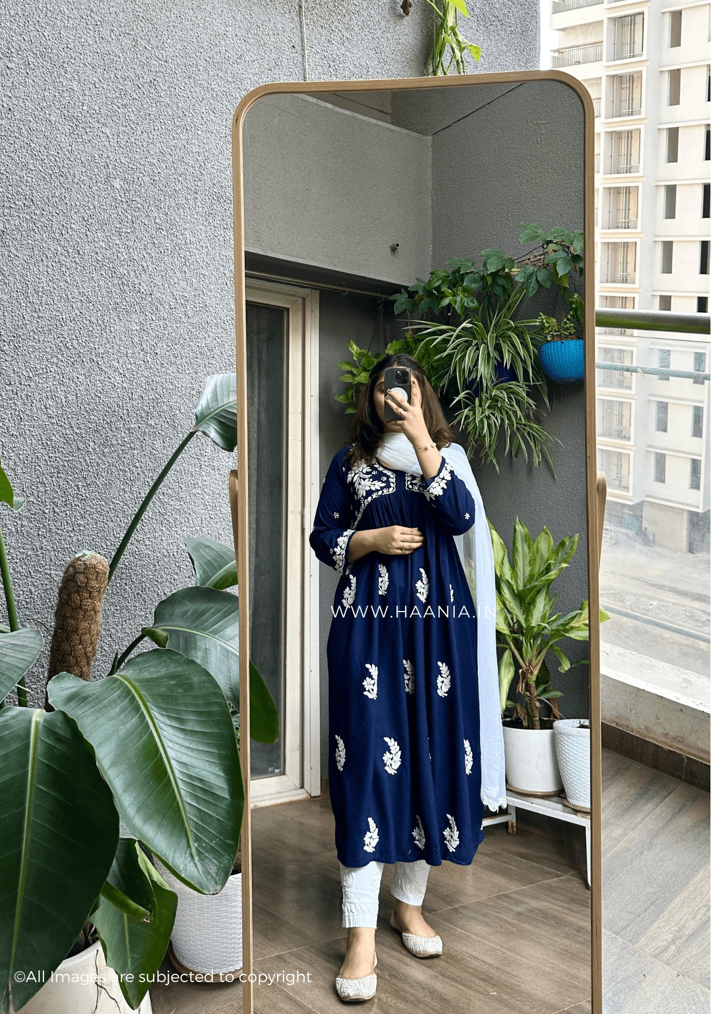 Farheen Modal Cotton Buttery Soft Chikankari A-line Kurta