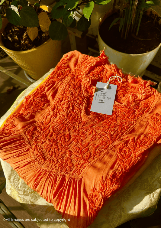 Hues of Sunset Zaina Chikankari Gown