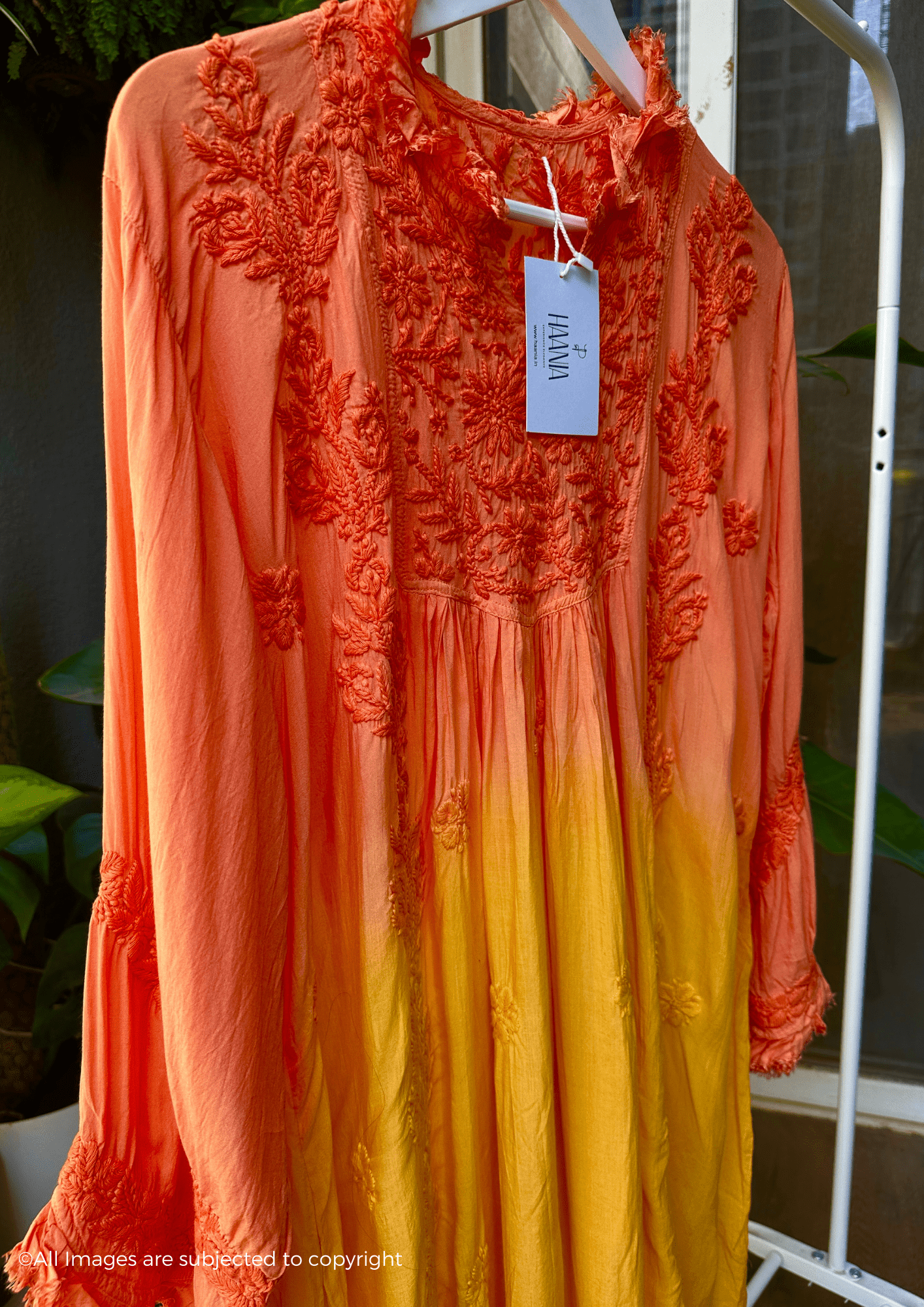Hues of Sunset Zaina Chikankari Gown