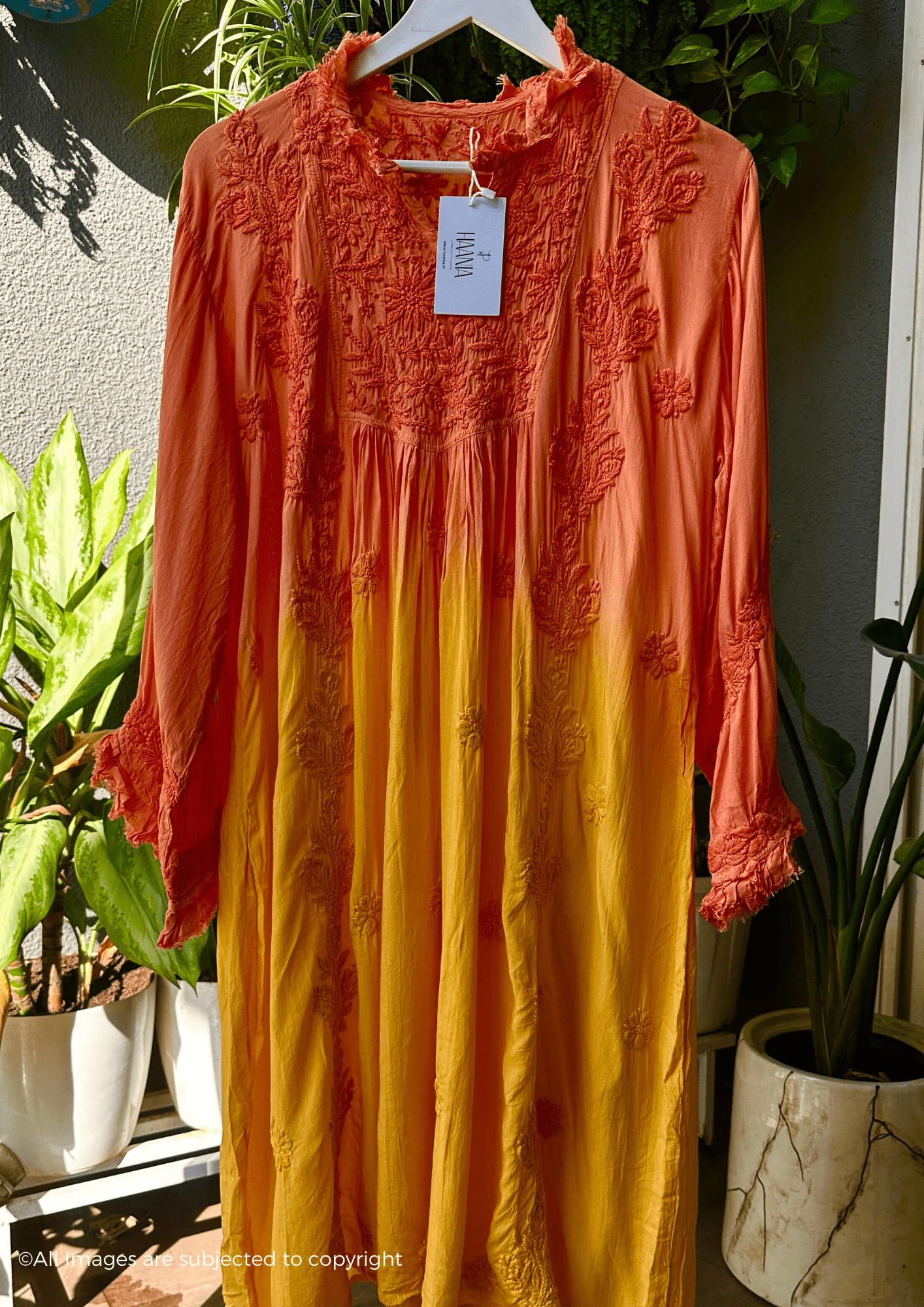 Hues of Sunset Zaina Chikankari Gown