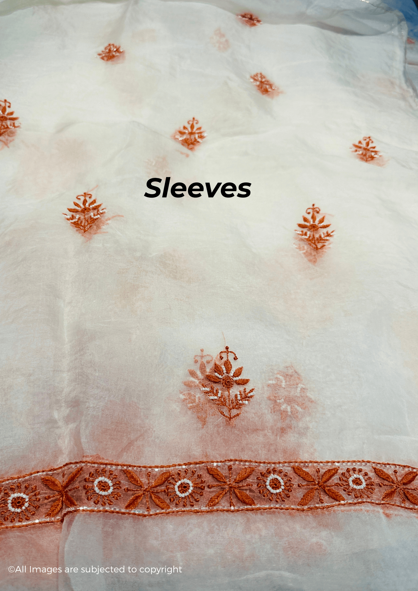 Handcrafted Chikankari Organza Silk Pearl & Cutdana Suit Set
