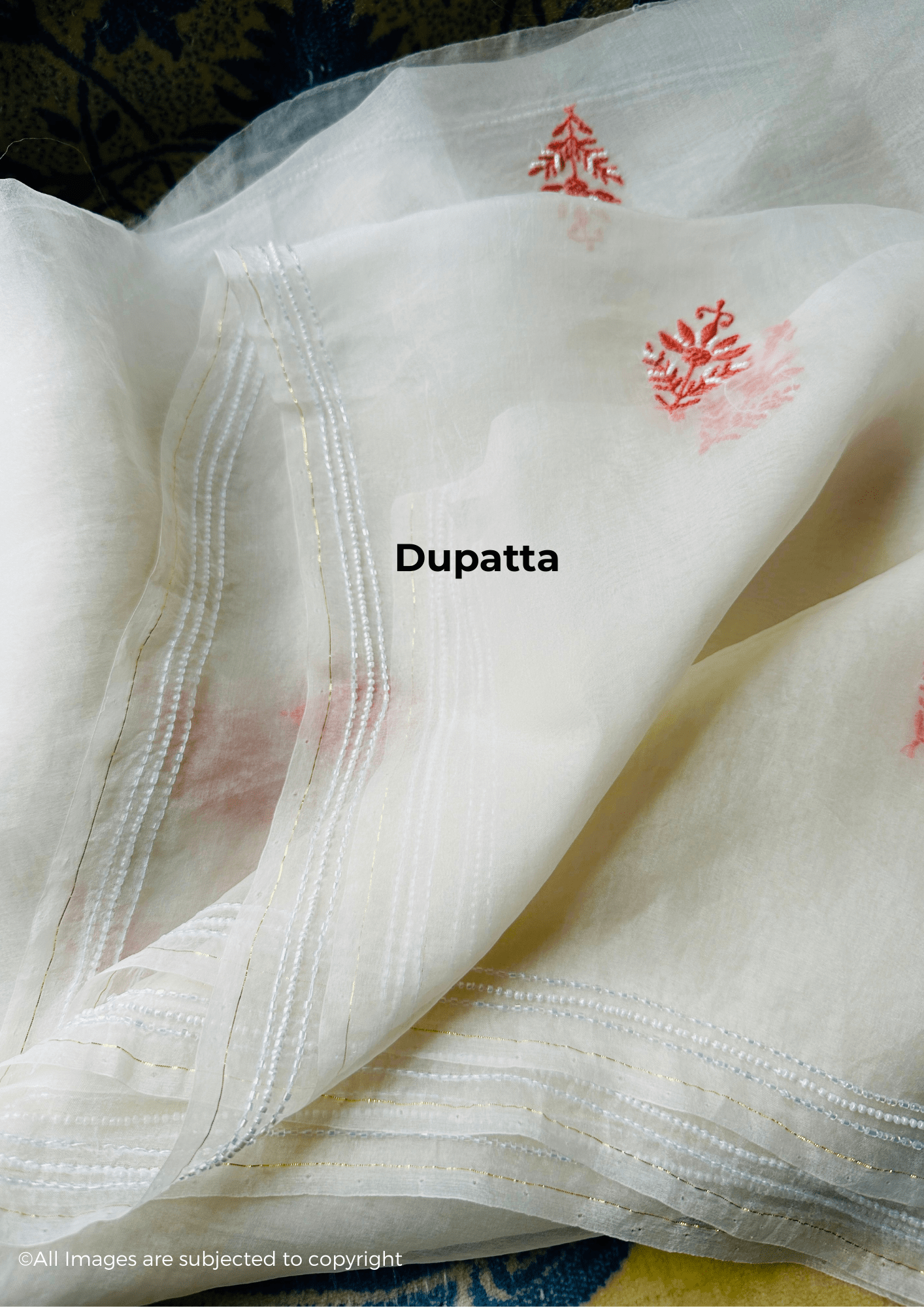 Handcrafted Chikankari Organza Silk Pearl & Cutdana Suit Set