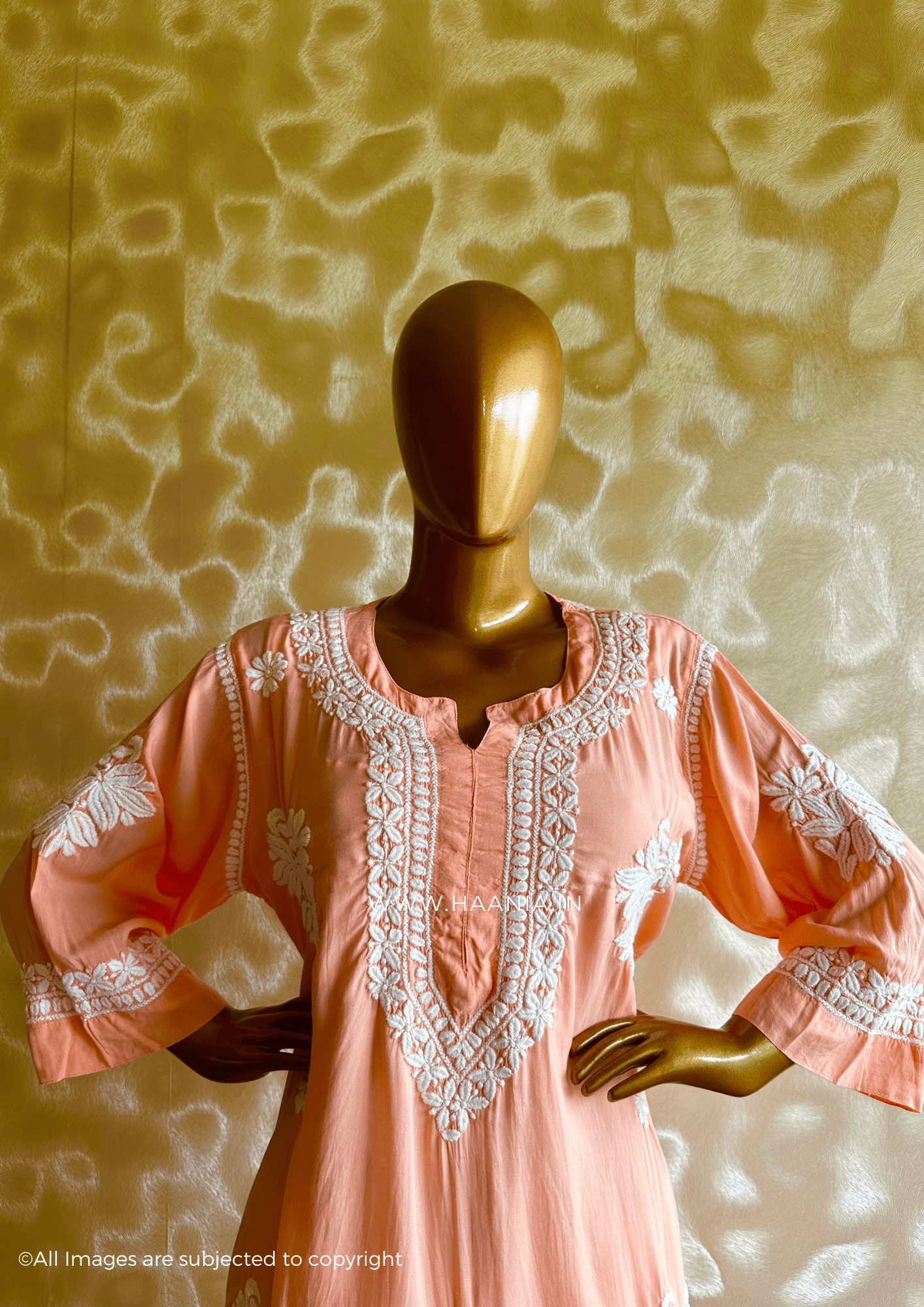 Handcrafted Modal Cotton 3D Chikankari Kurta