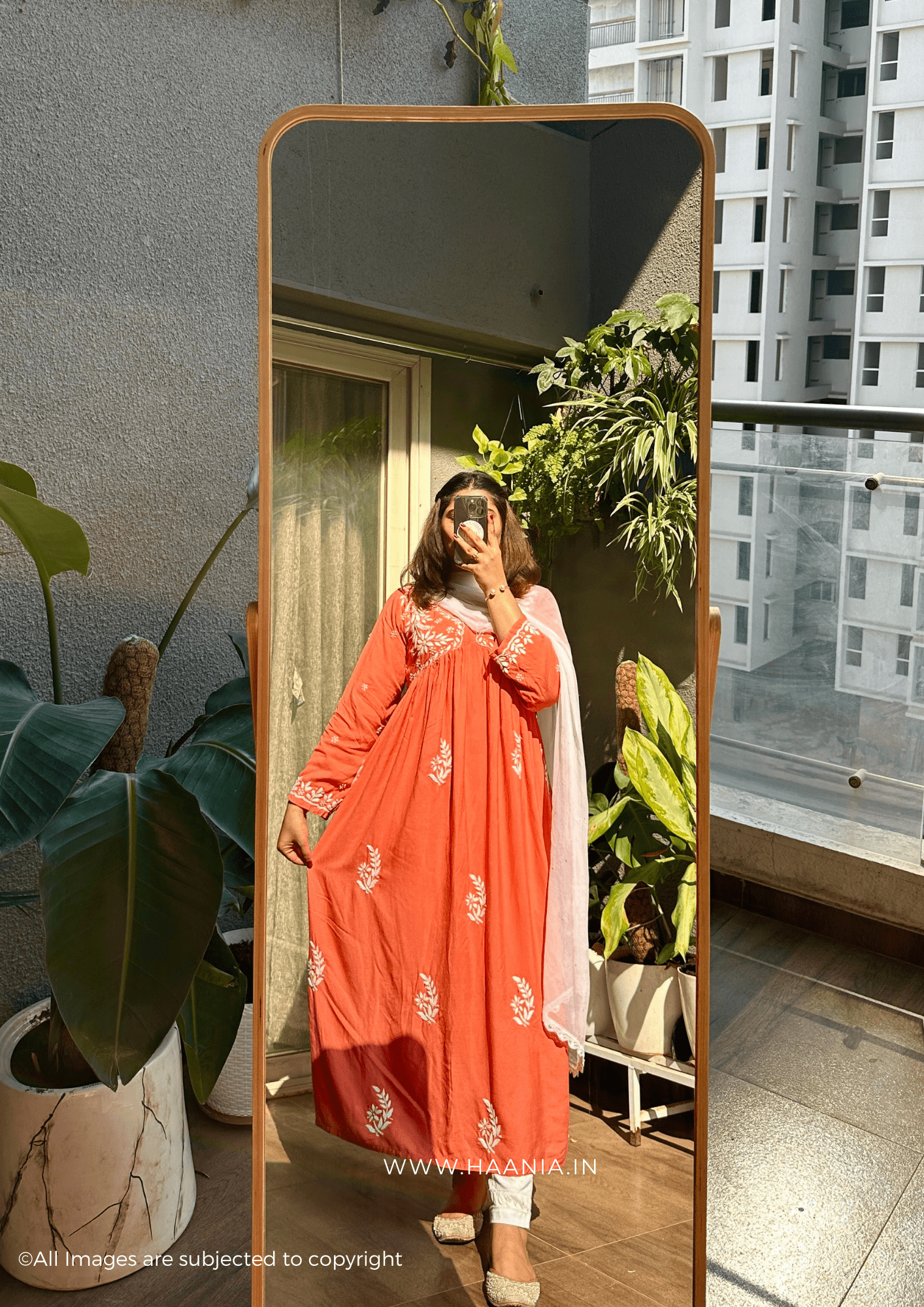 Farheen Modal Cotton Buttery Soft Chikankari A-line Kurta