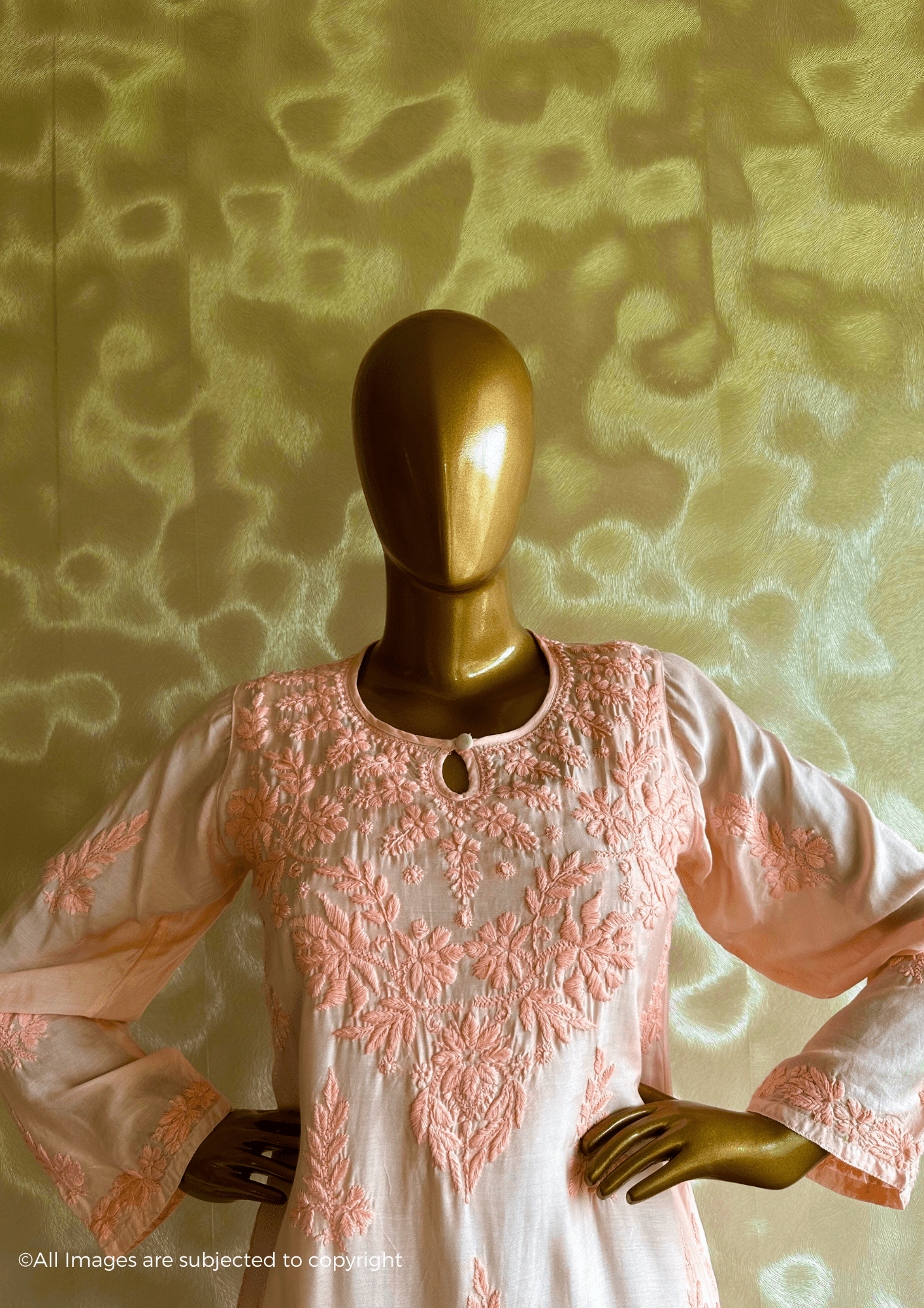 Handcrafted Chikankari Premium Muslin Silk Kurta