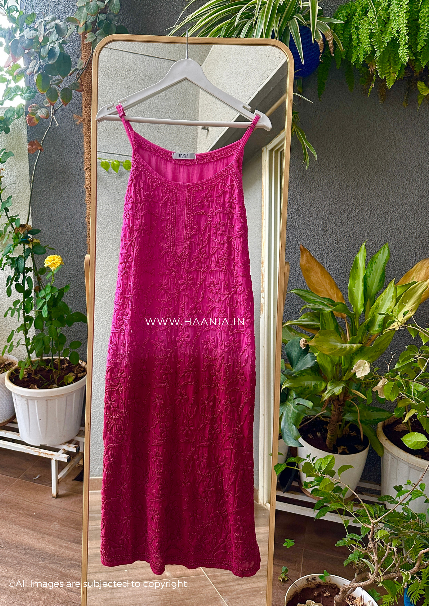 Chroma- Handcrafted Chikankari Noodle Strap Long Kurta