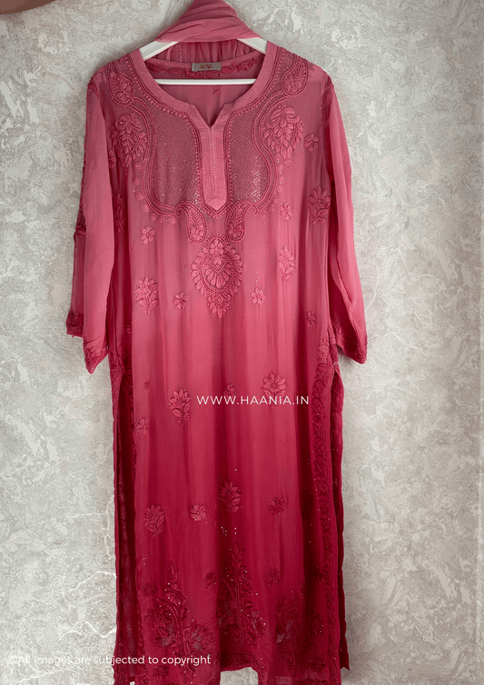 Nurul Kasab Jaal Chikankari Viscose Suit Set
