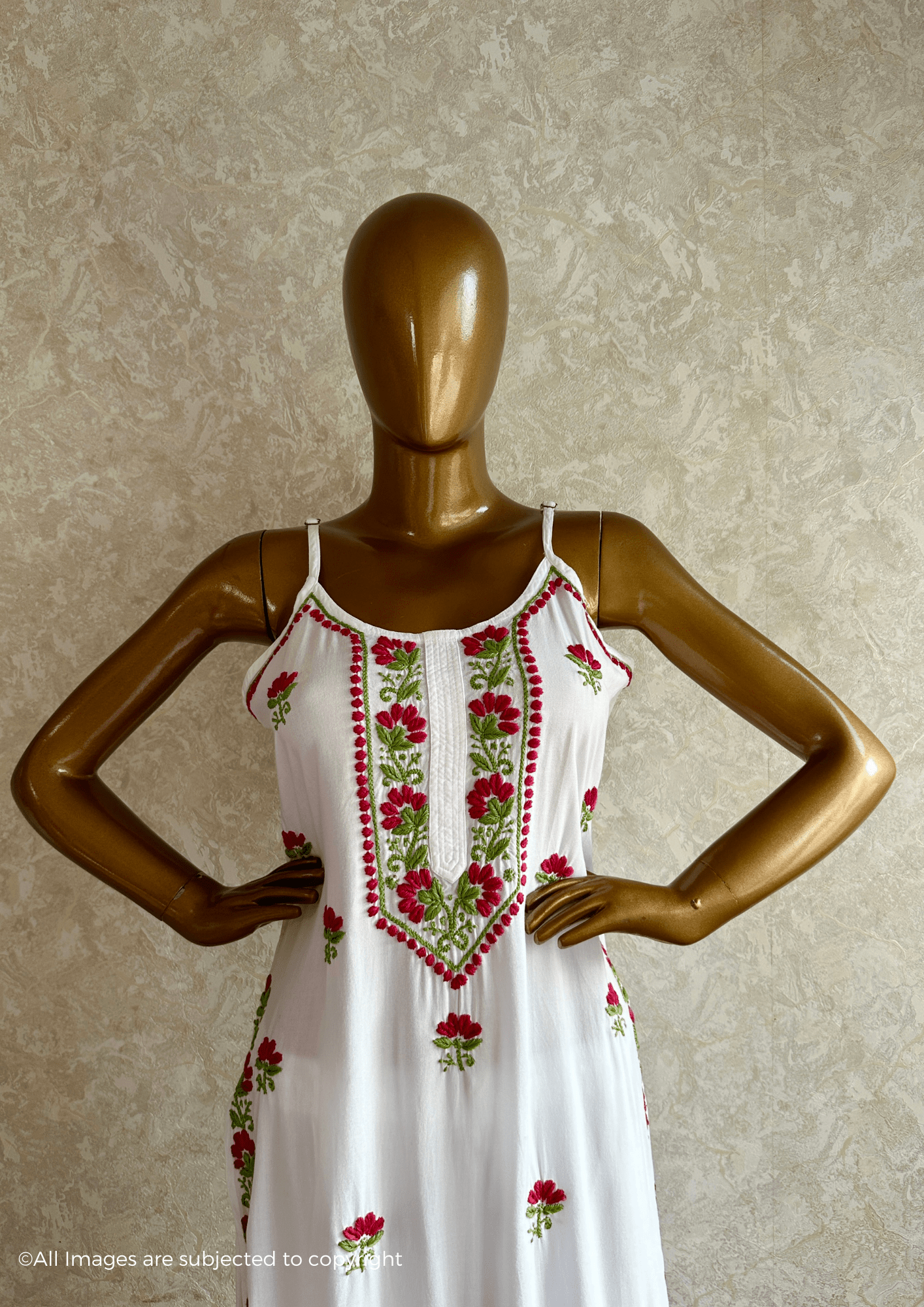 Khushboo Rani & Green Noodle Strap Modal Cotton Suit Set