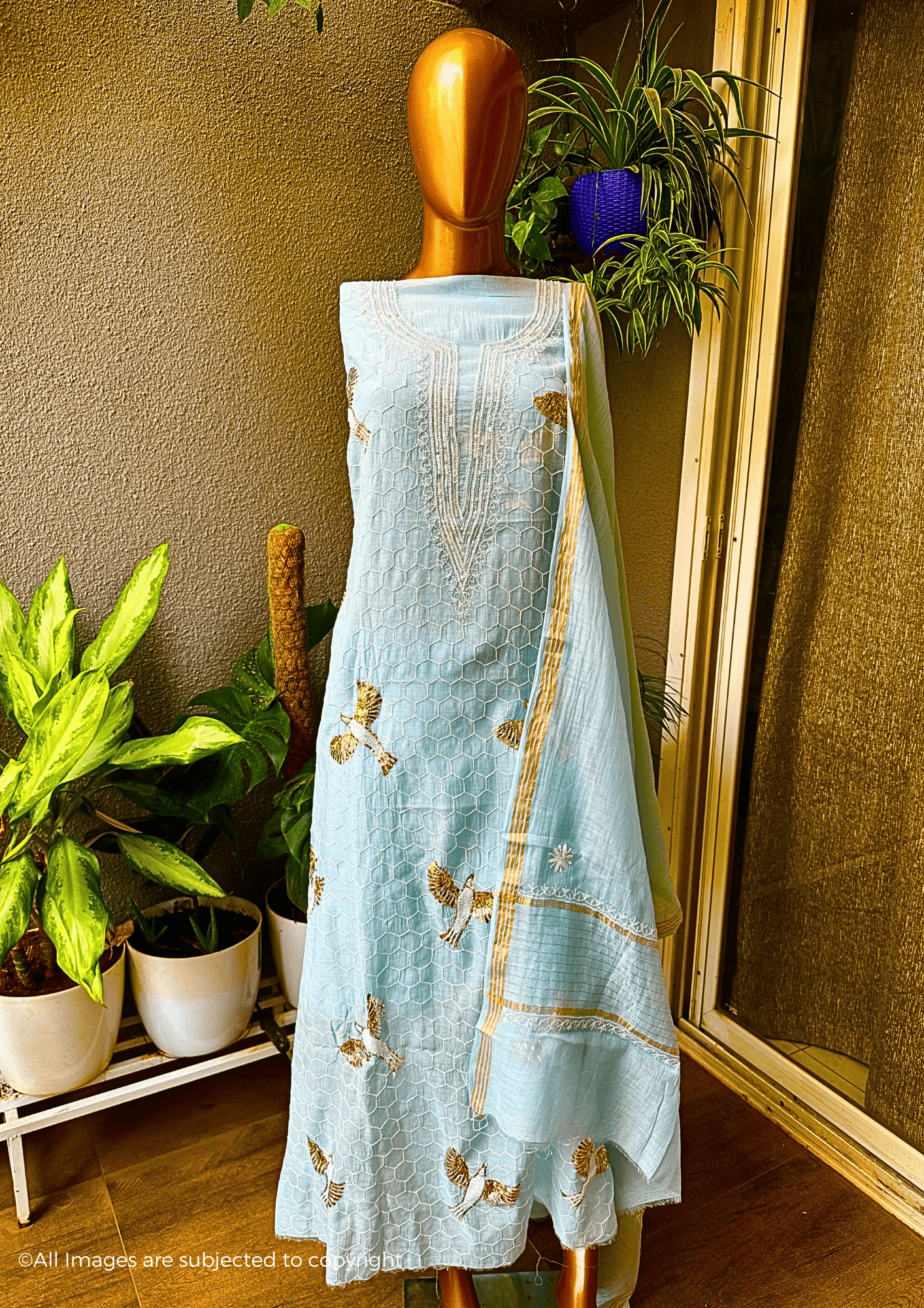 Bird of Paradise Handcrafted Chikankari Suit Set