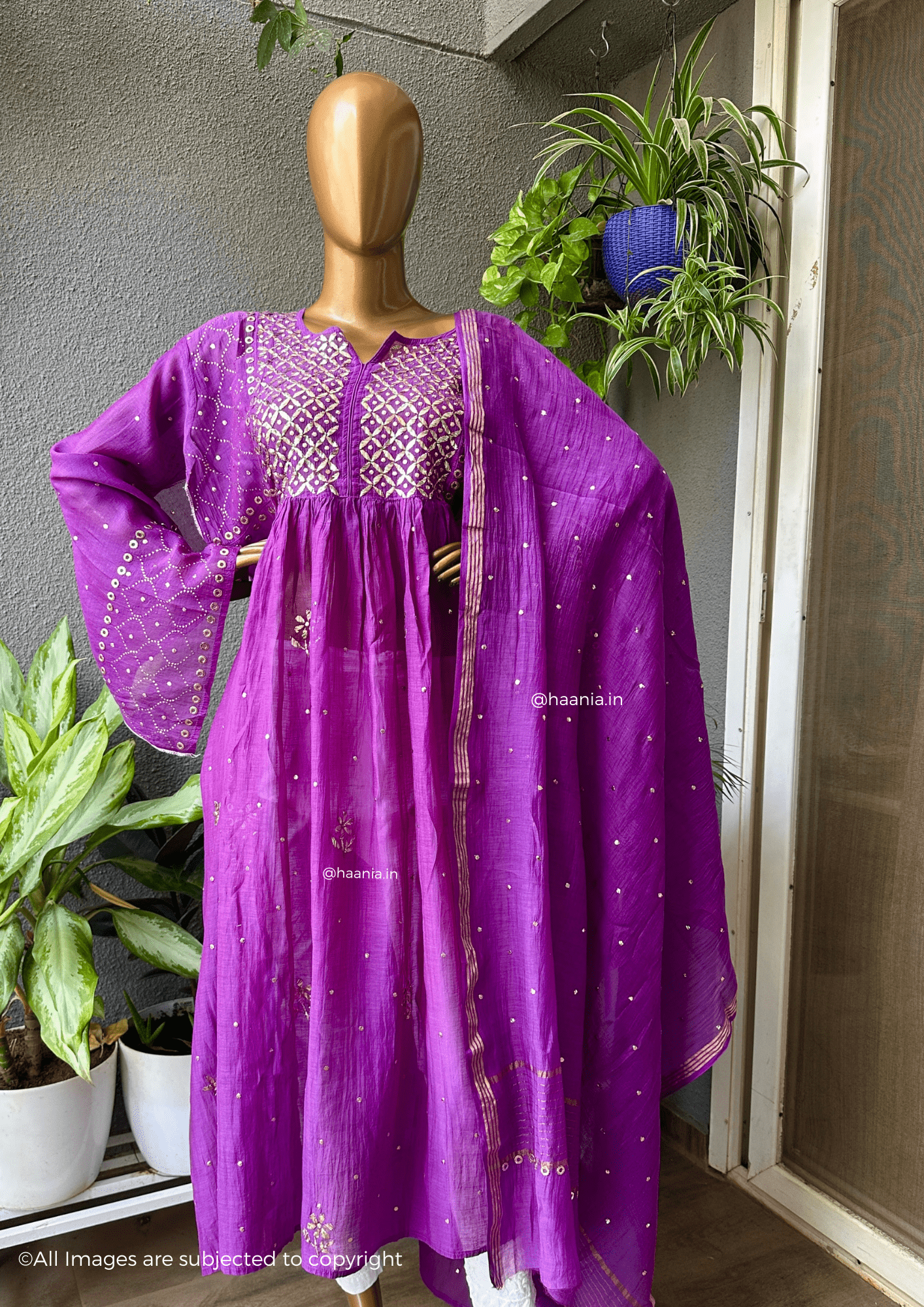 Handcrafted Chikankari Mul Chanderi Suit Set