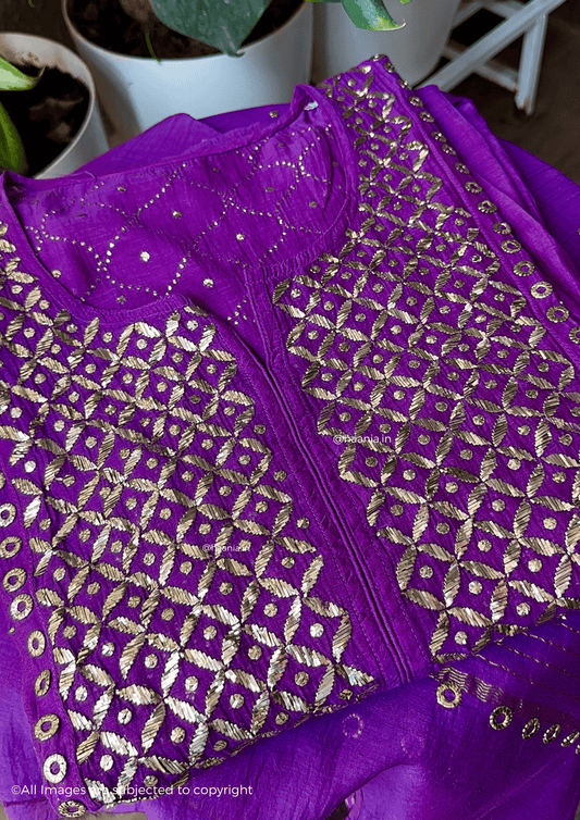 Handcrafted Chikankari Mul Chanderi Suit Set