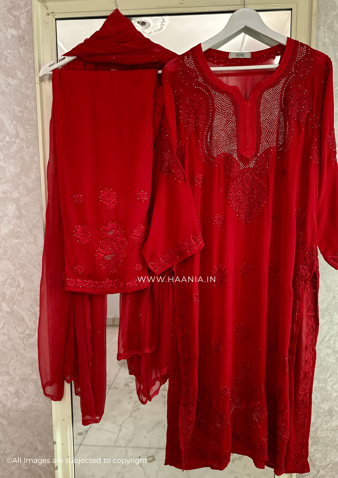 Nurul Kasab Jaal Chikankari Viscose Suit Set