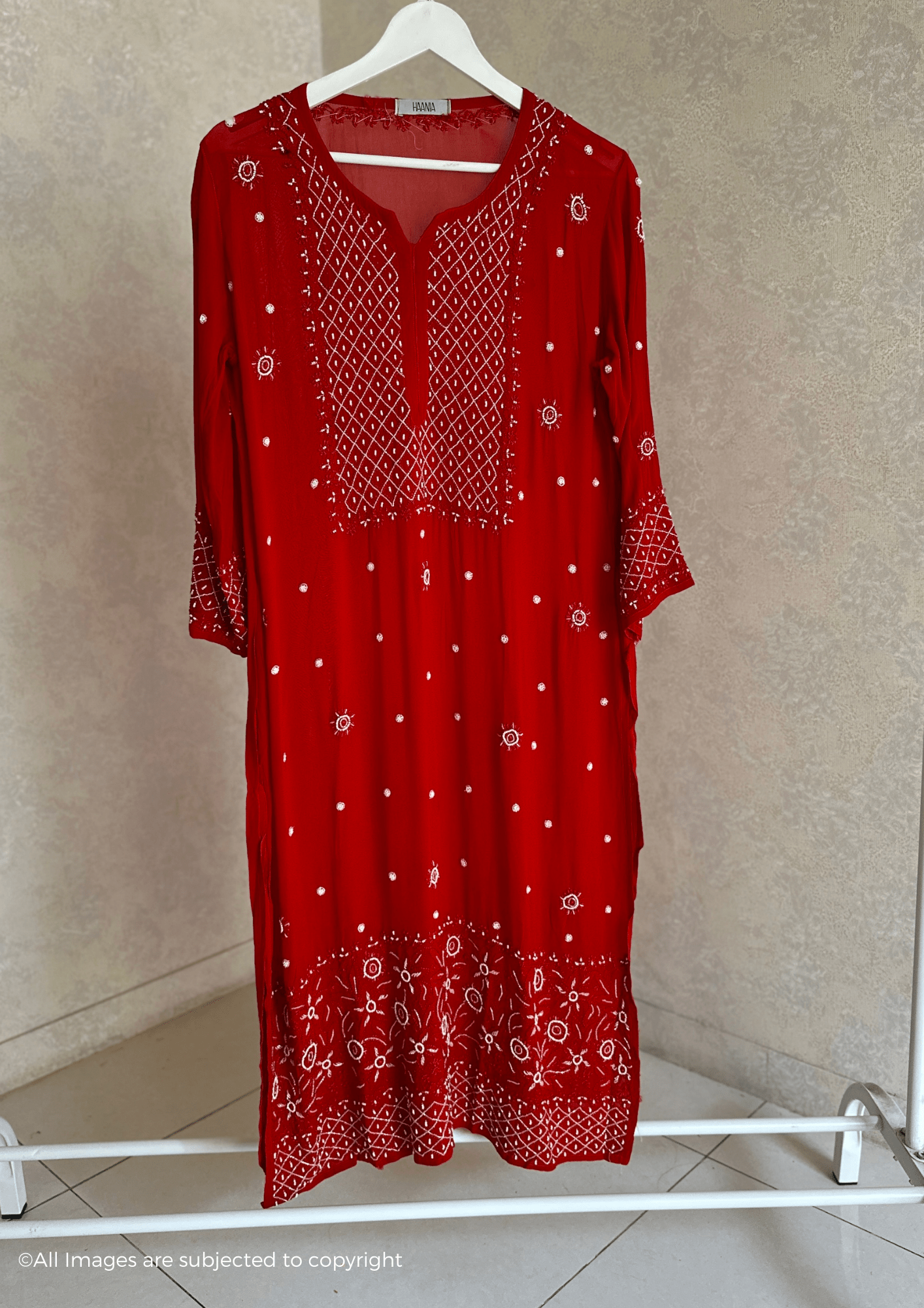 Noor Chikankari Pearl & Cutdana Kurti