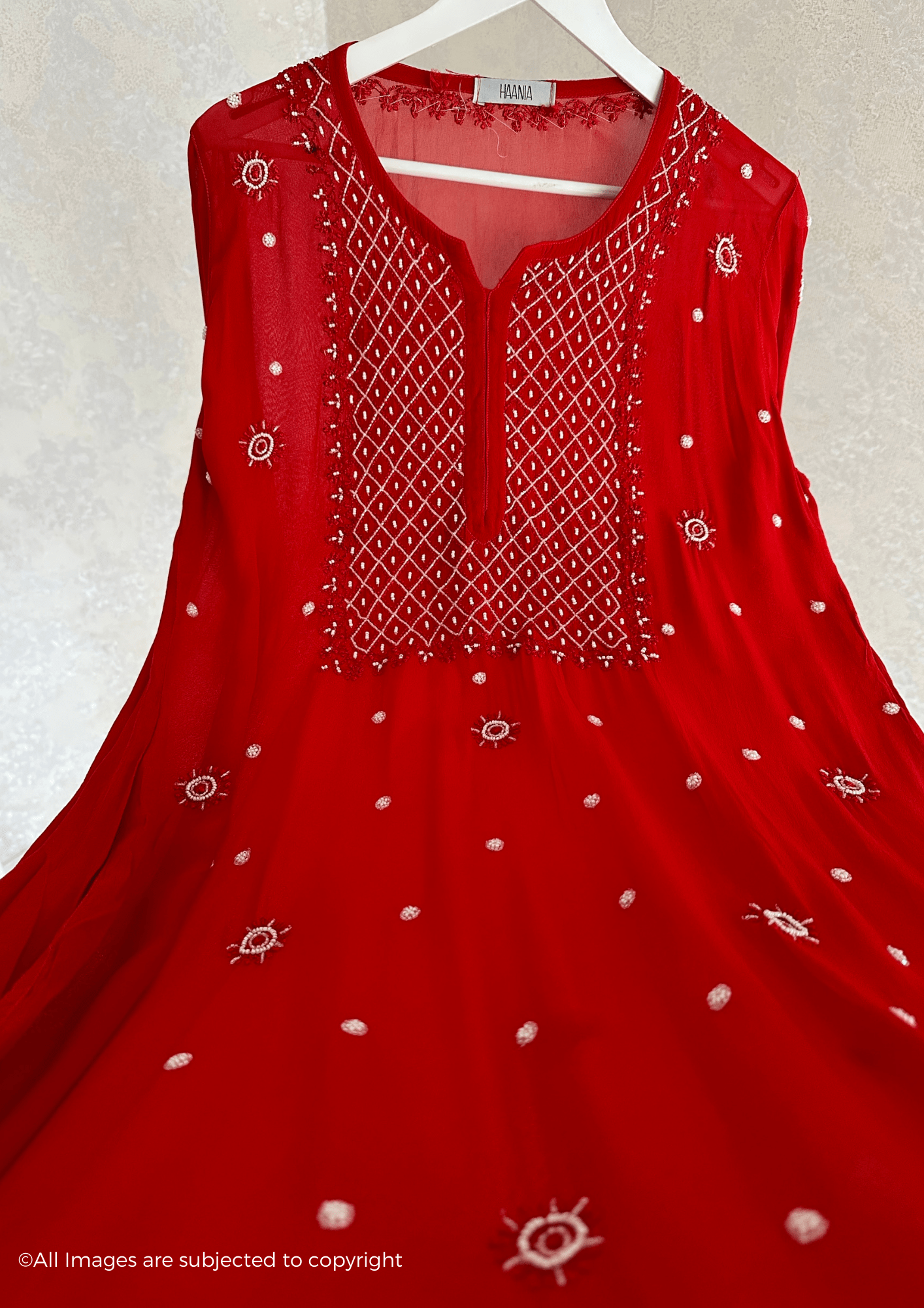 Noor Chikankari Pearl & Cutdana Kurti