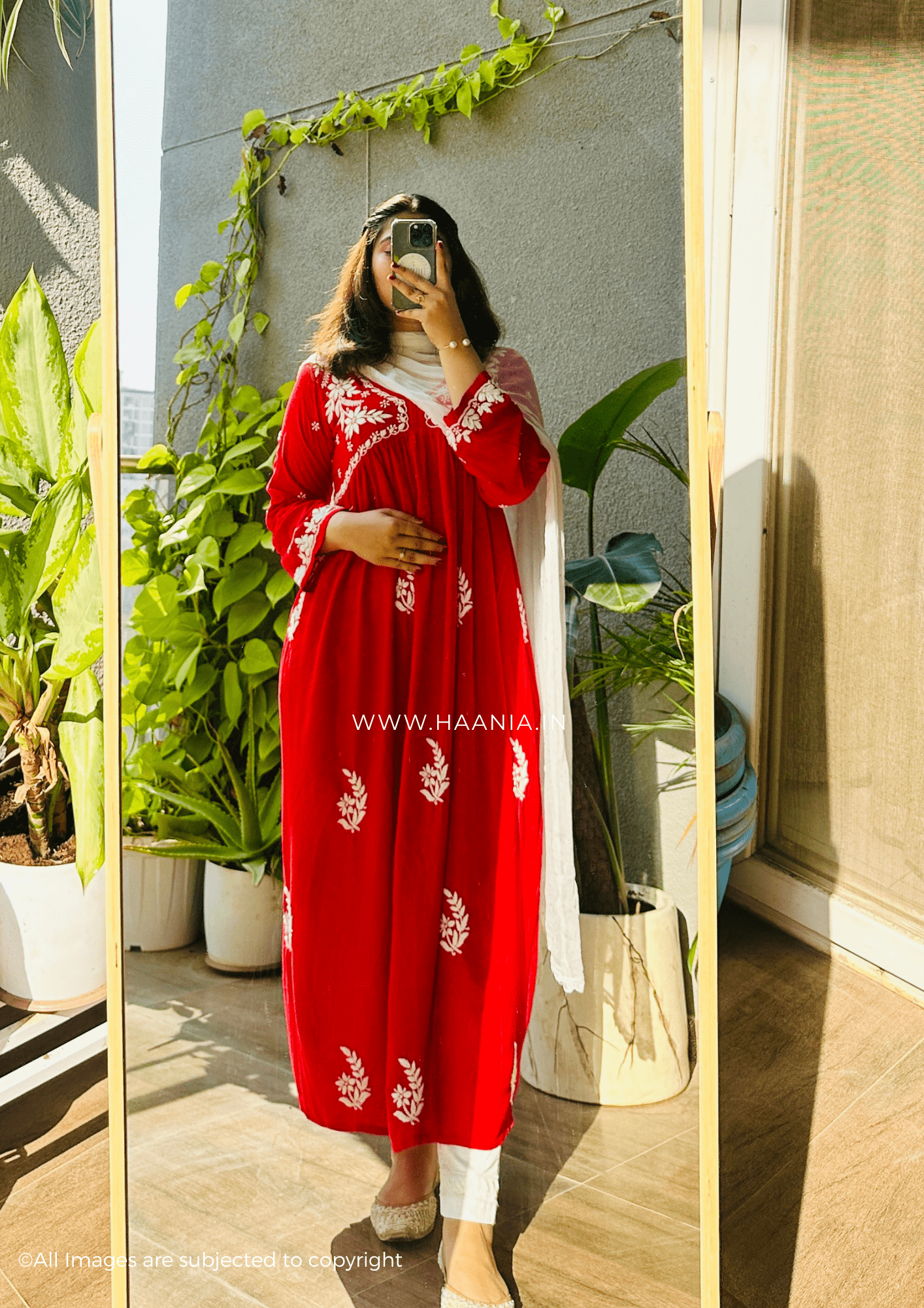 Farheen Modal Cotton Buttery Soft Chikankari A-line Kurta