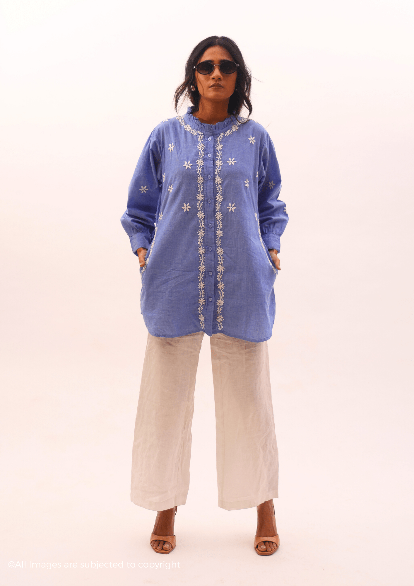 Rosella Handcrafted Chikankari Shirt
