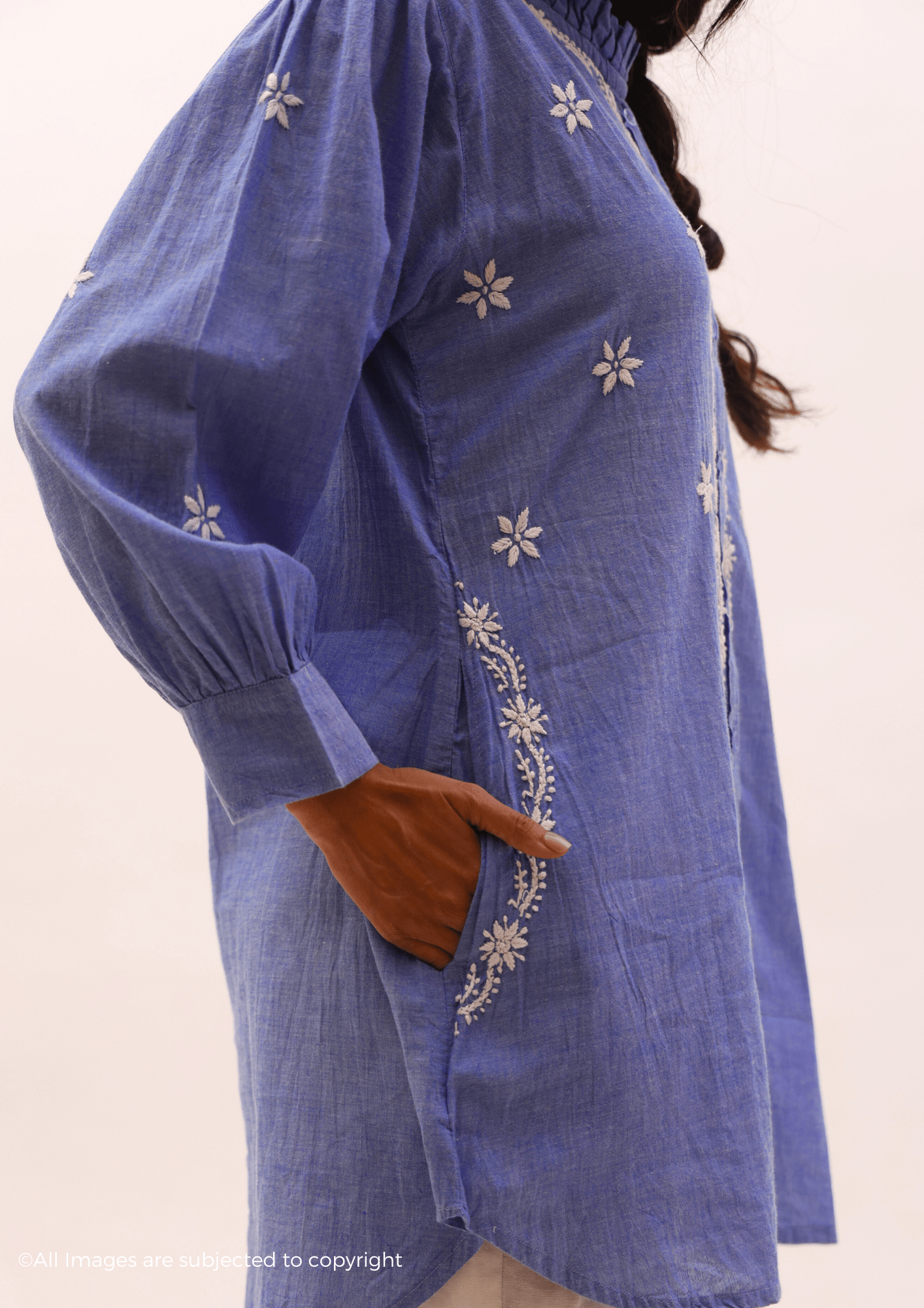 Rosella Handcrafted Chikankari Shirt