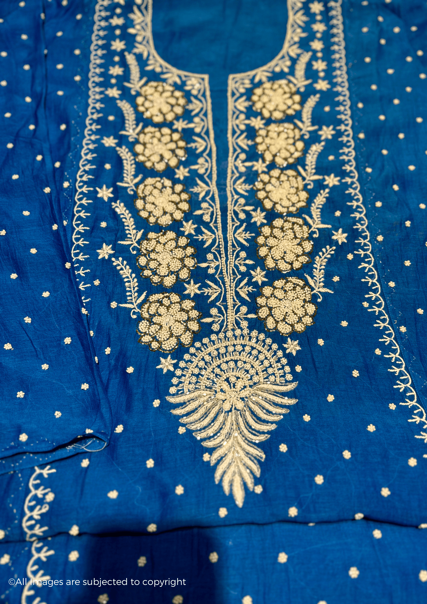 Moti Handcrafted Chikankari Mul Chanderi Anarkali