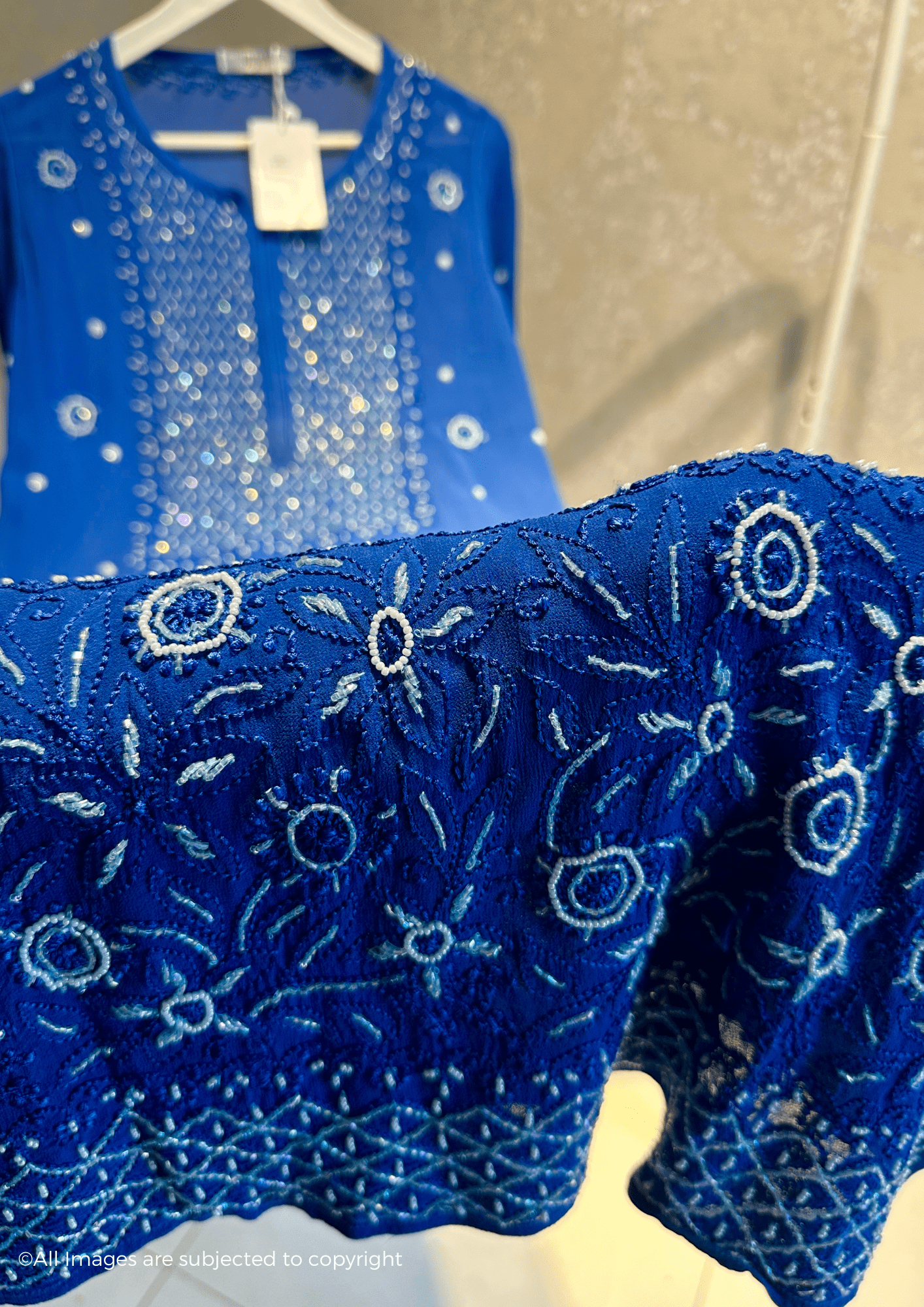 Noor Chikankari Pearl & Cutdana Kurti