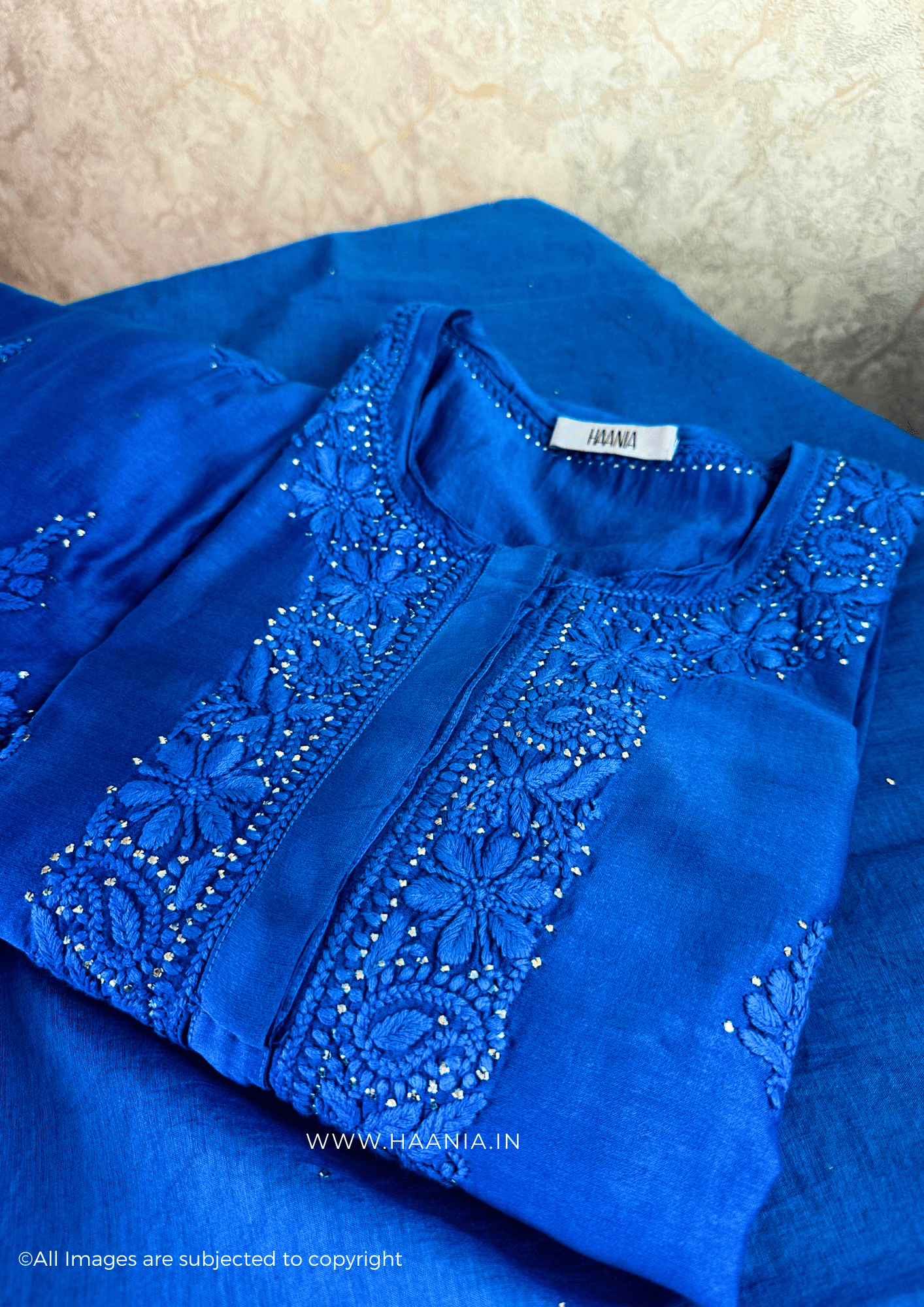Chanderi Silk Handcrafted Chikankari Suit Set