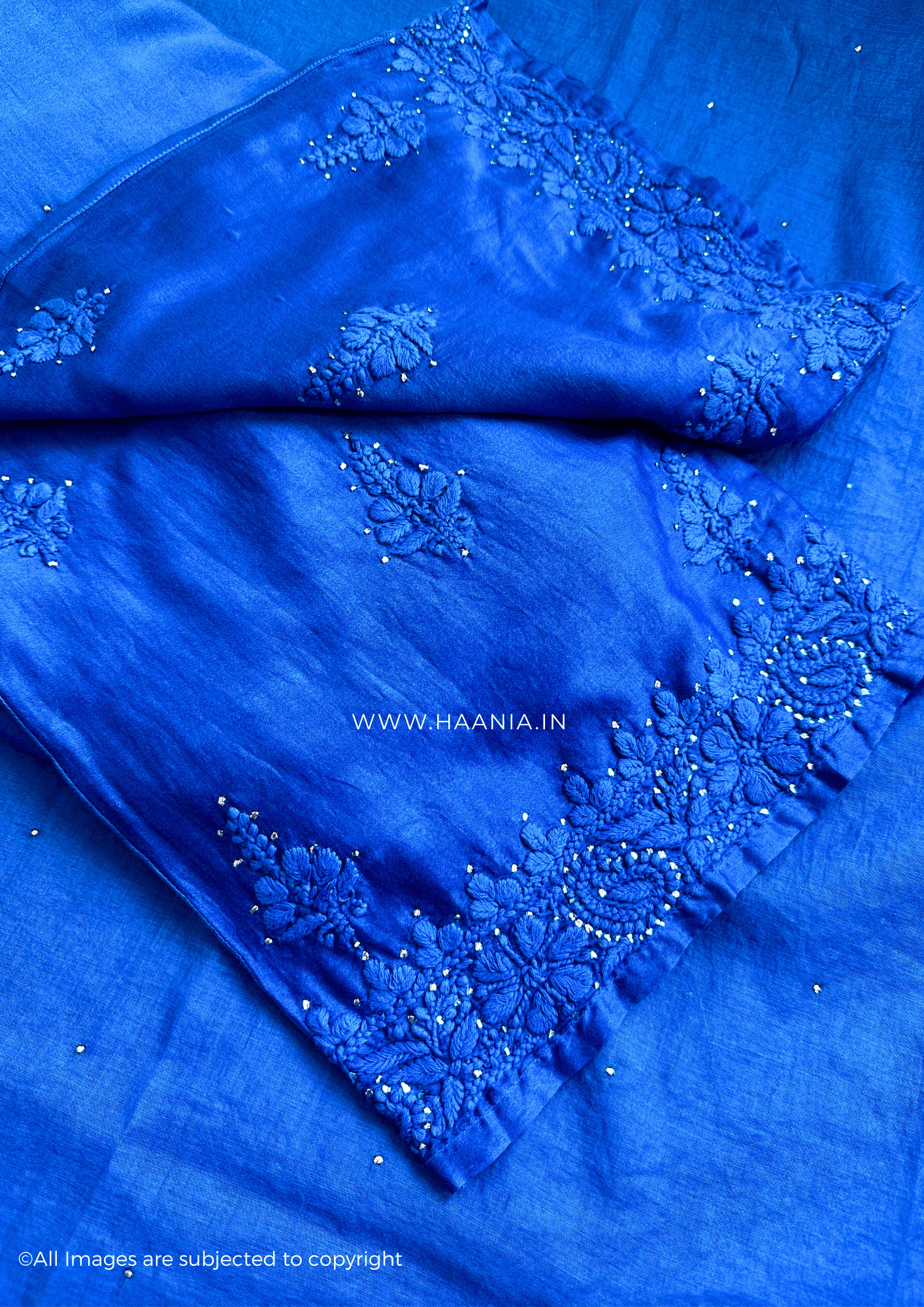 Chanderi Silk Handcrafted Chikankari Suit Set