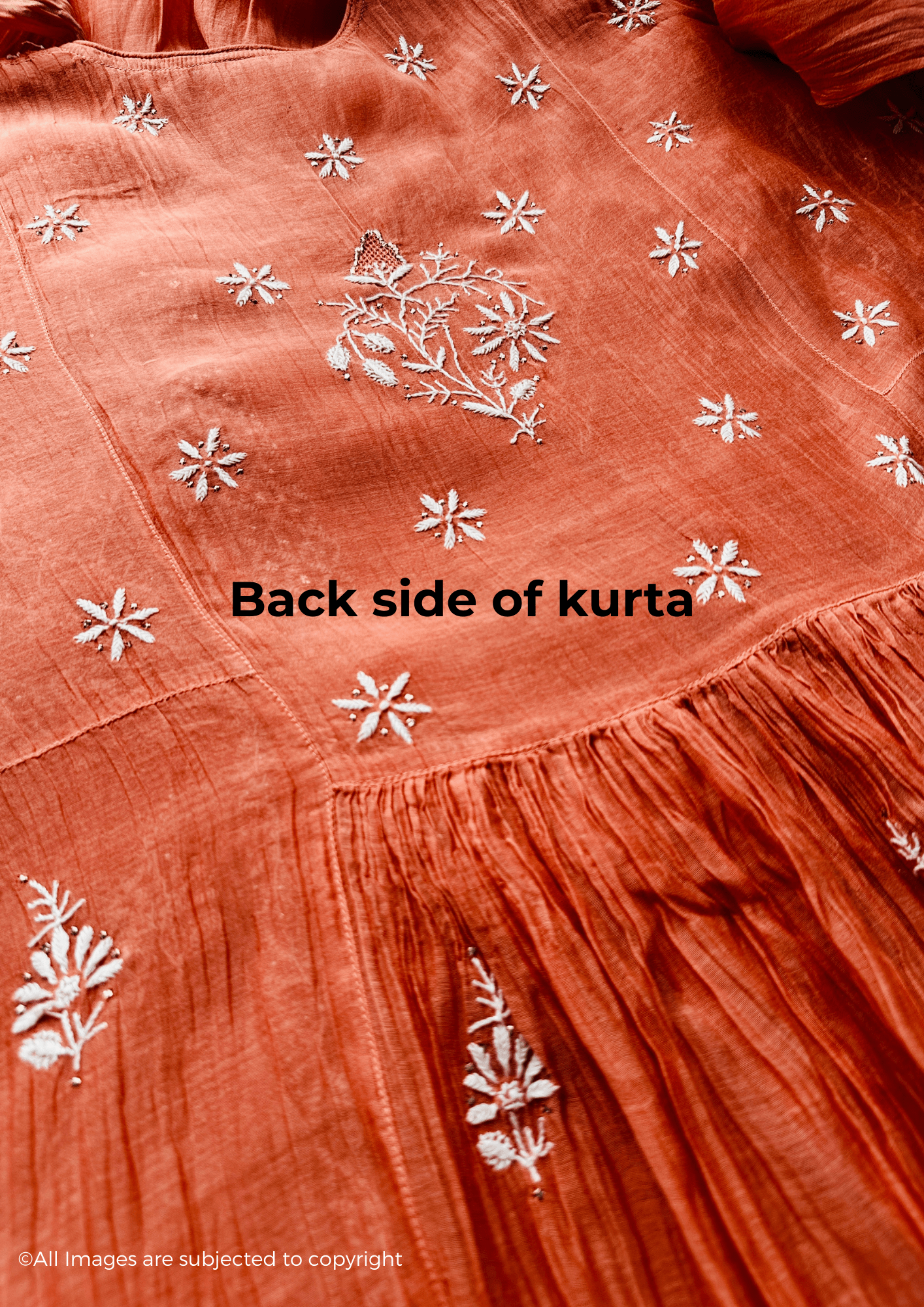 Handcrafted Chikankari Mul Chanderi Angrakha with Kasab Jaal & Kamdani Embellishments
