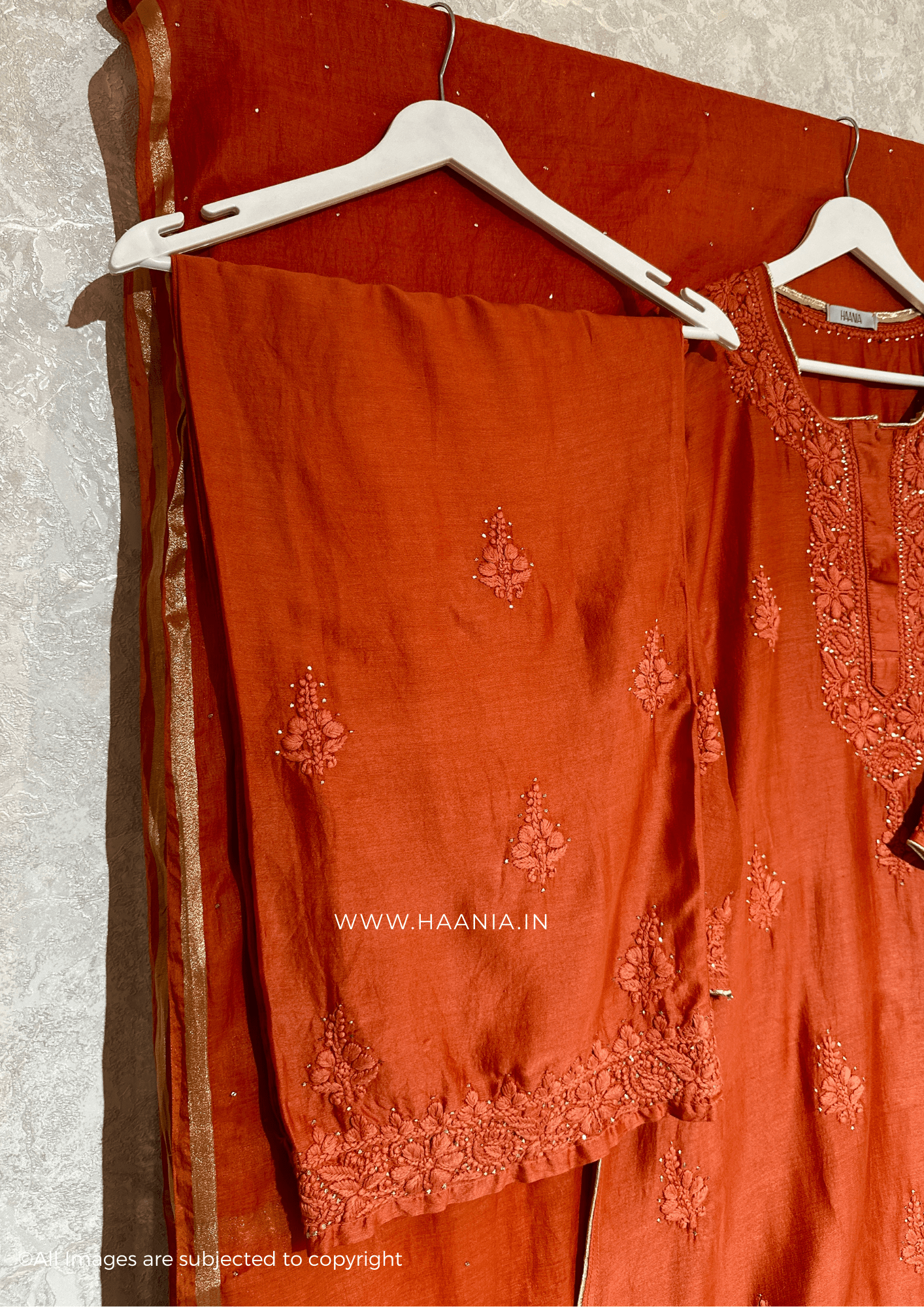 Chanderi Silk Handcrafted Chikankari Suit Set