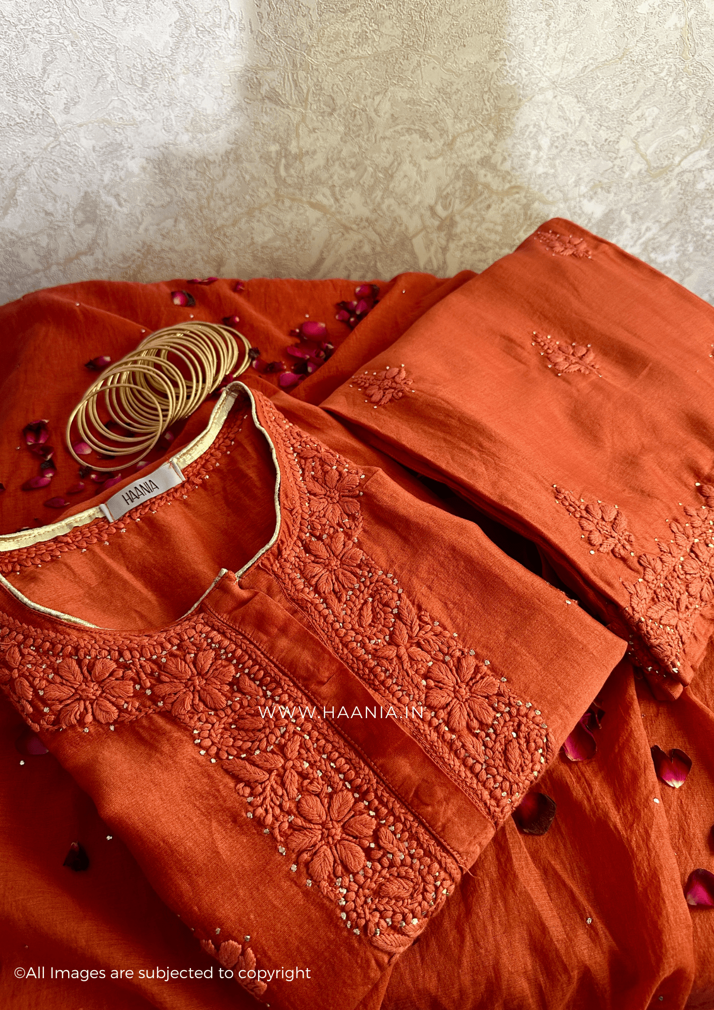 Chanderi Silk Handcrafted Chikankari Suit Set