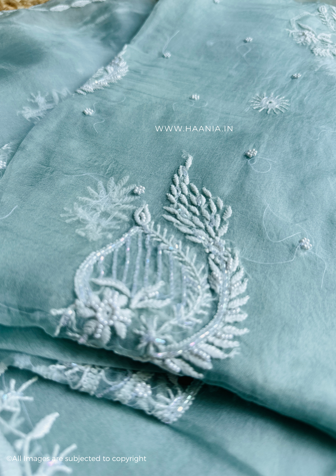 Pure Organza Silk Chikankari Suit Set