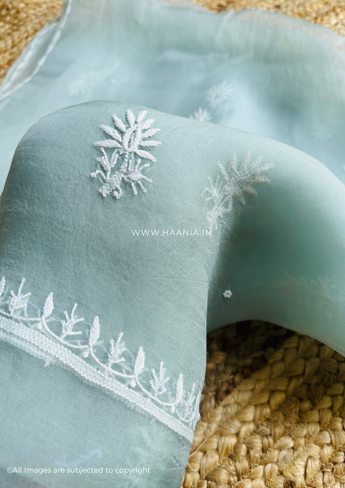 Pure Organza Silk Chikankari Suit Set