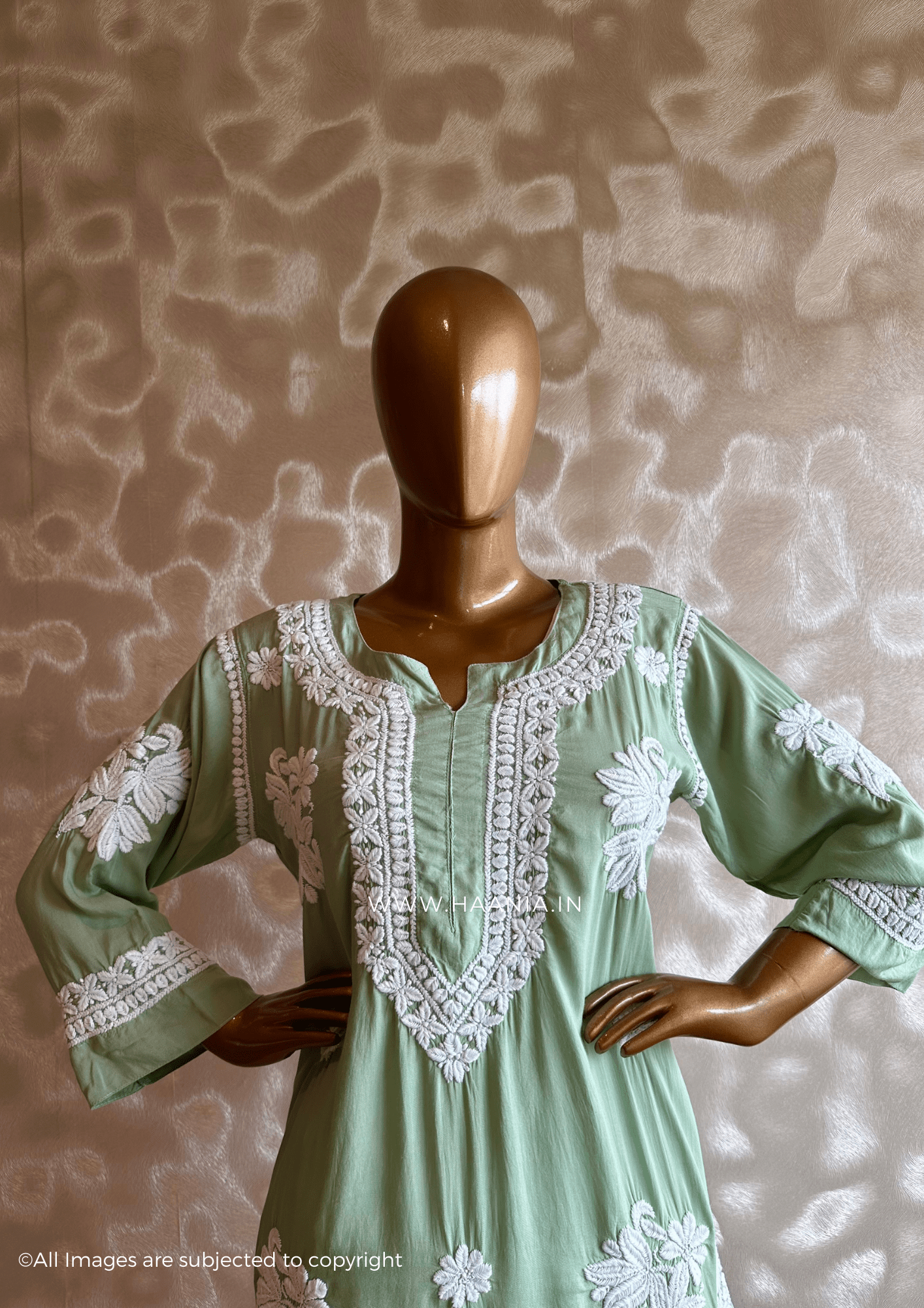 Handcrafted Modal Cotton 3D Chikankari Kurta