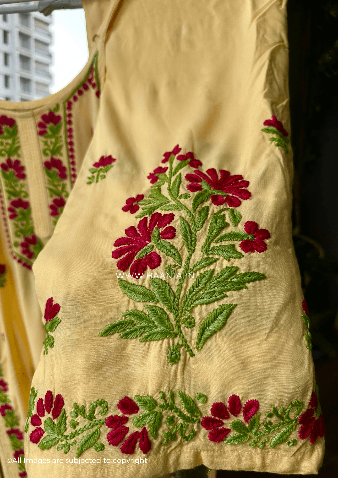 Khushboo Rani & Green Noodle Strap Modal Cotton Suit Set